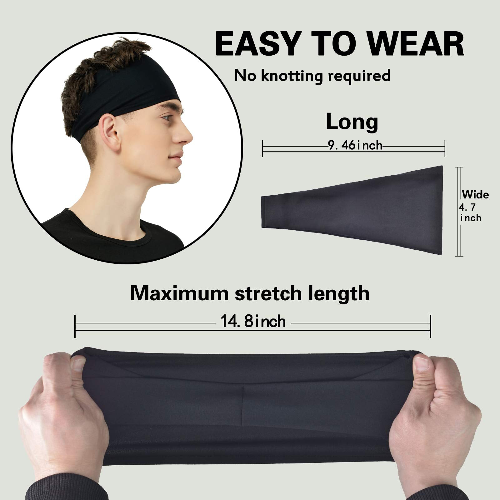 Pilamor Sports Headbands for Men 5 Pack,Sweatbands for Men Workou - Pilamor Official Product View 5