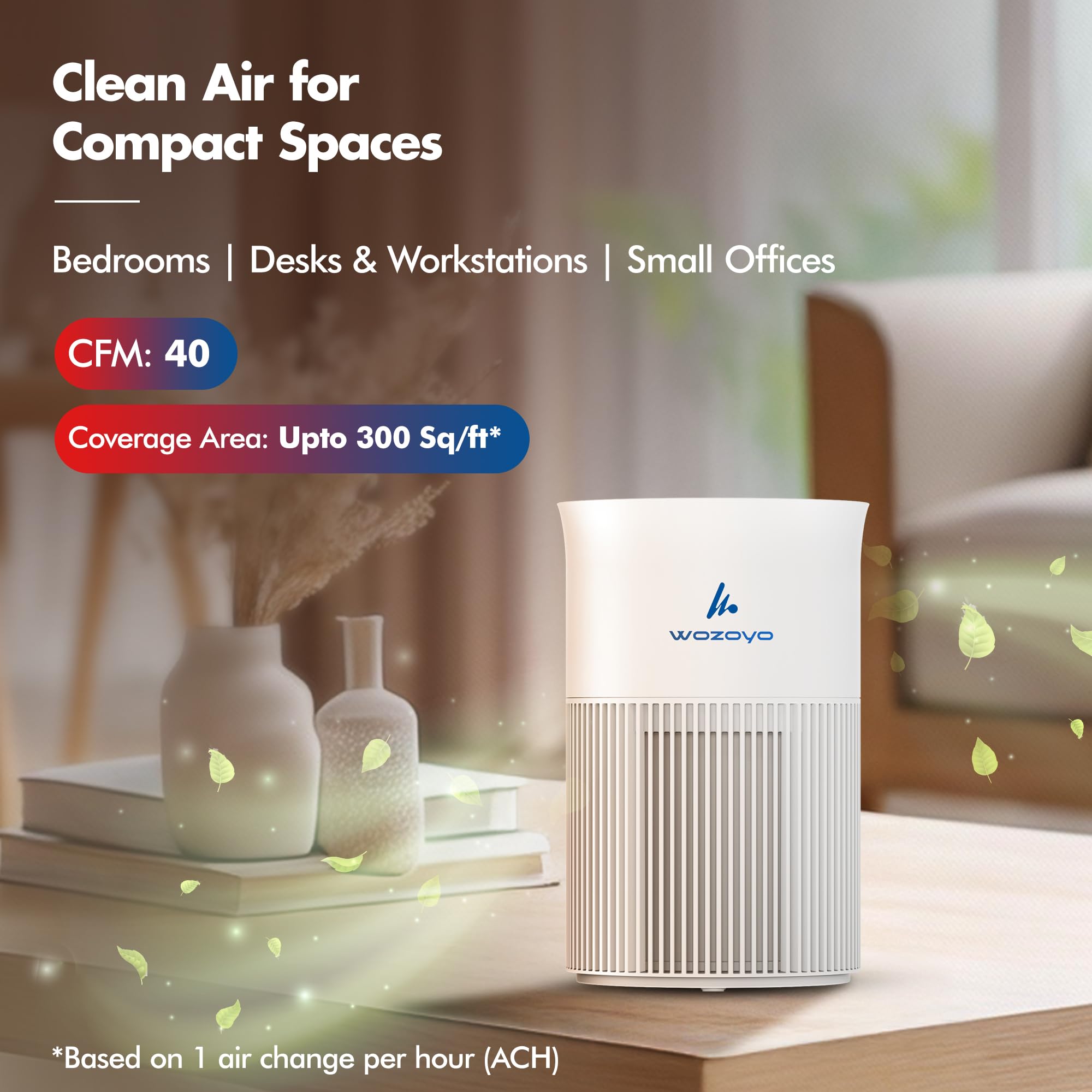 Pure Air PA1 Wozoyo Air Purifier For Bedroom Home, Office, Deskto - Wozoyo Official Product View 3