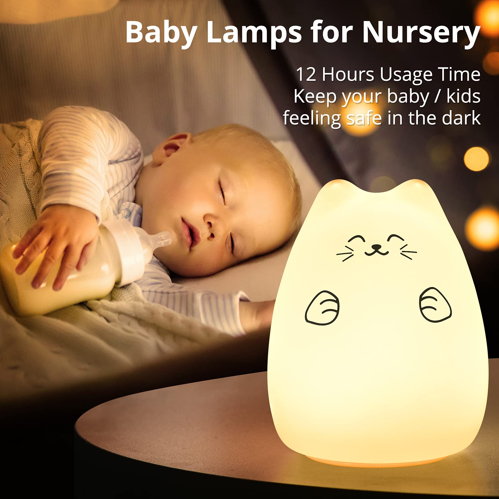 GoLine Cute Kawaii Kids Night Lights for Room Decor - Cat Lamp for Kid - View 7