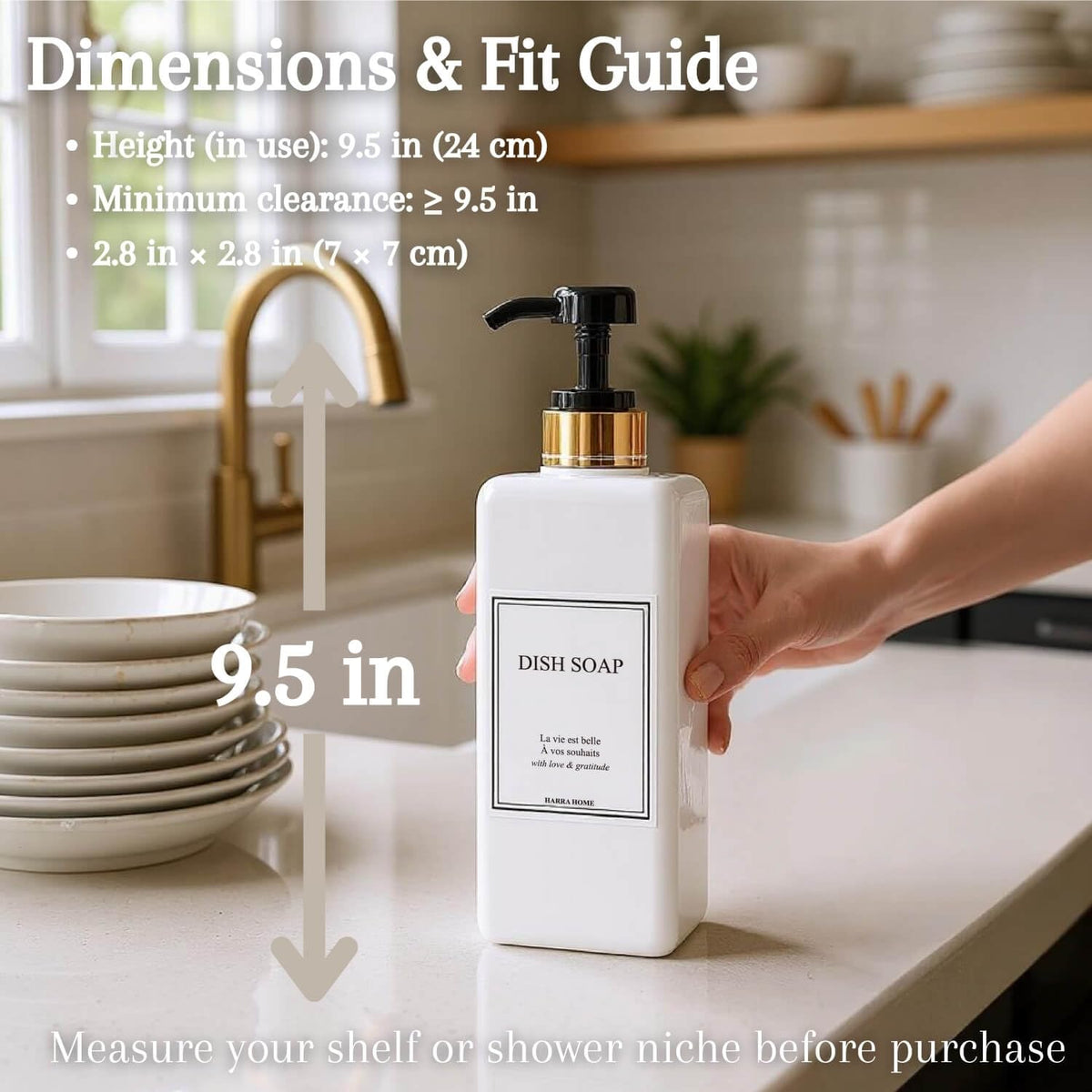 Modern Gold Design Shampoo and Conditioner Dispenser - HARRA HOME Official Imagery - 4