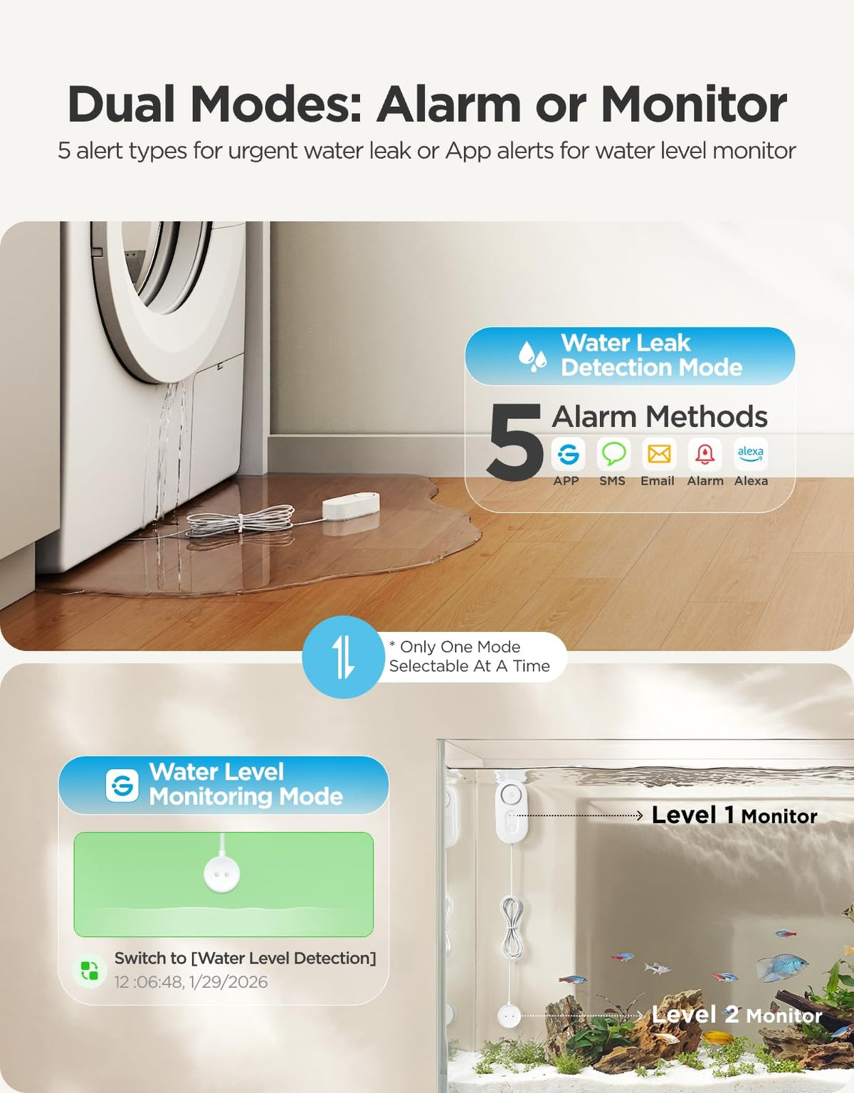 GoveeLife Upgraded Smart Water Leak Detector 1s with 4 92 ft - GoveeLife Official Imagery - 5