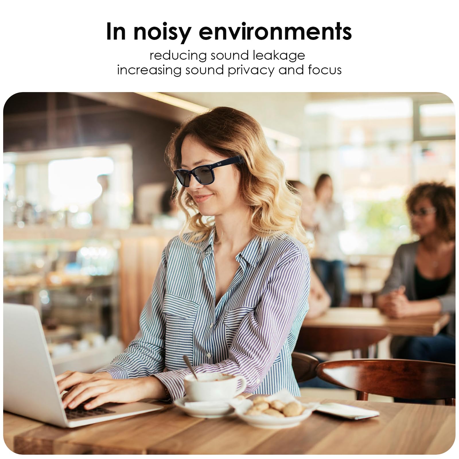 KONAFEI Increase Privacy Ear Tips for RayBan Meta Gen1/2 Glasses, by KONAFEI - Angle View 5