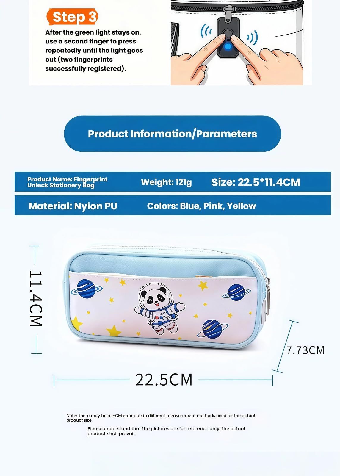 Fingerprint Unlock Makeup Bag Stationery Bag Biometric - BXUJFFABS Official Imagery - 3