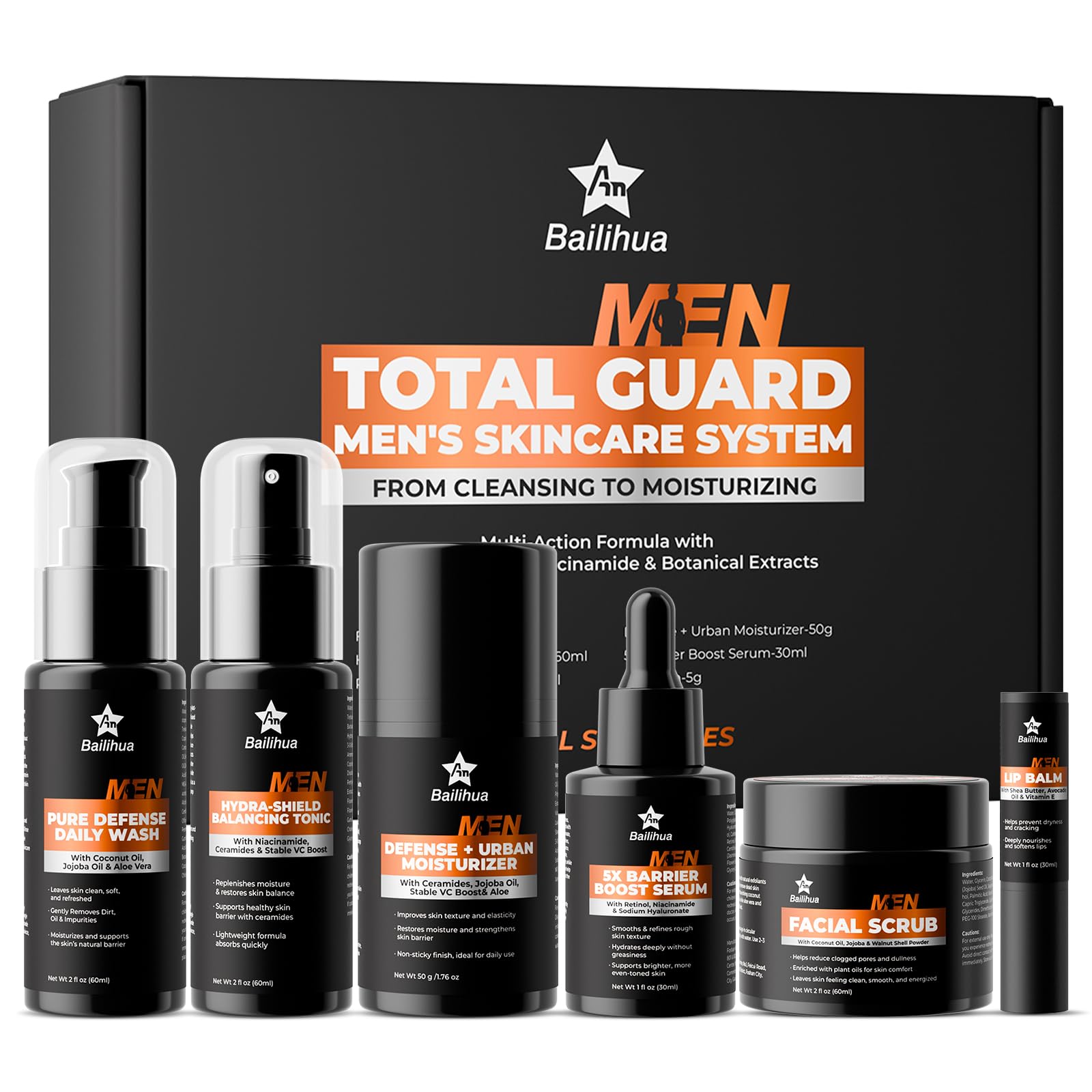 Gift for Men Skincare Men's Skin Care Facial Kit Complete - AN BAILIHUA