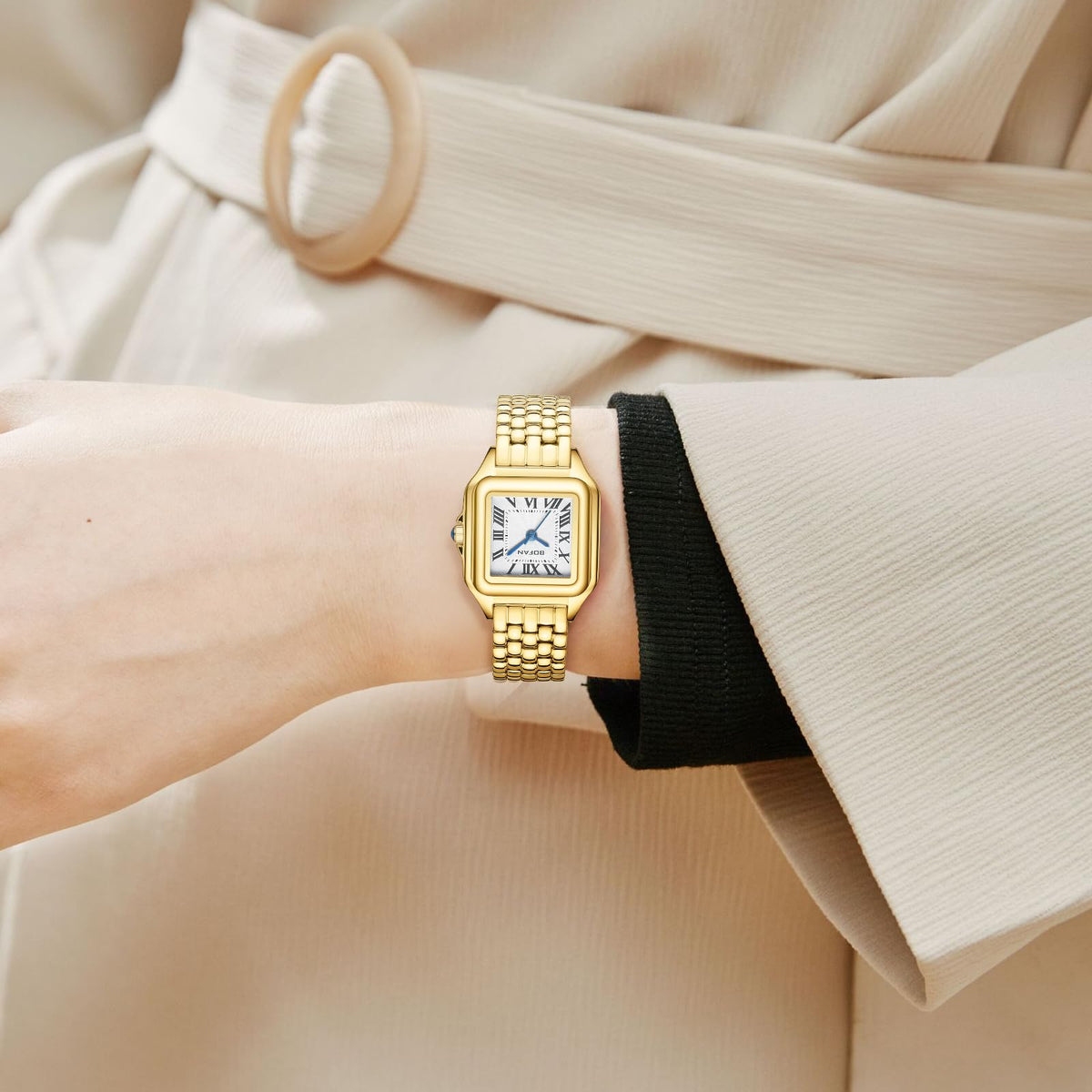 BOFAN Small Gold Watches for Women Easy Reader Ladies Quartz - BOFAN Official Imagery - 7