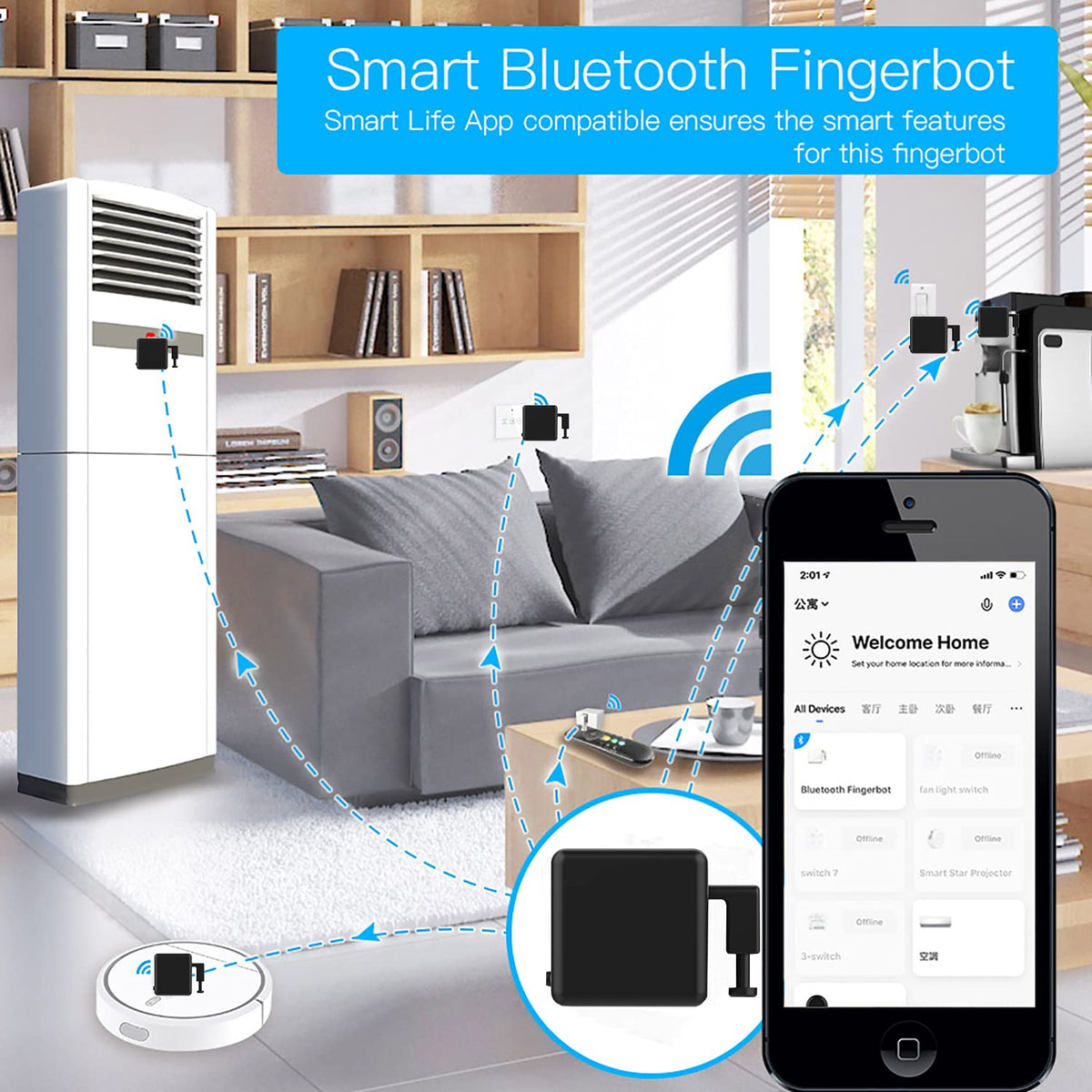 Smart Switch Button Pusher Bluetooth Fingerbot Plus with - Gaoducash Official Imagery - 4