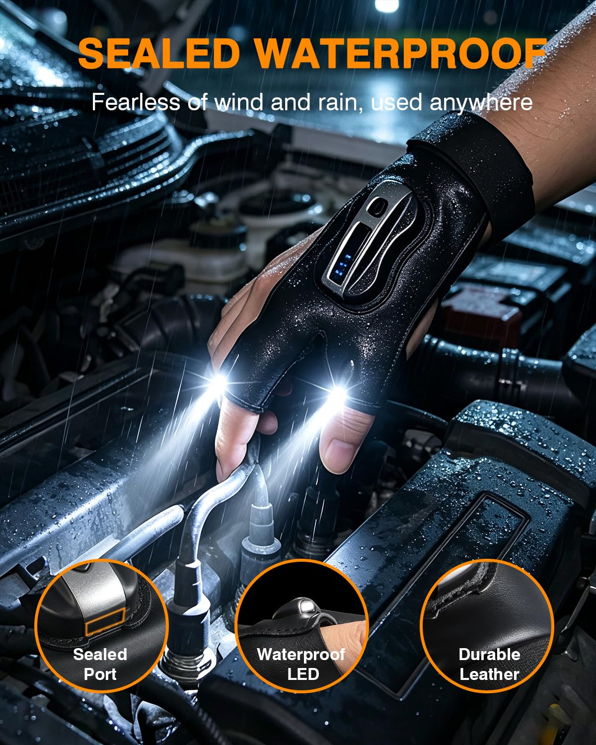 Yoozon Rechargeable LED Flashlight Gloves, Stocking Stuffers for Men Him Dad - Yoozon Official Product View 4
