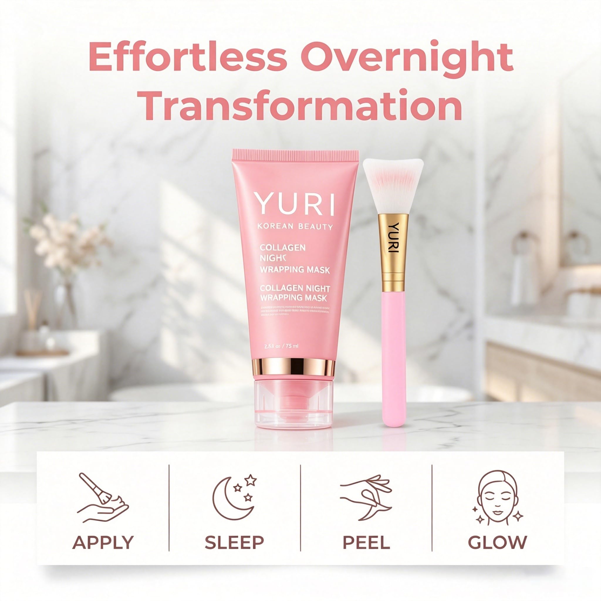 YURI Collagen Night Wrapping Mask, Overnight Peel-Off Sleeping - Yuri Korean Beauty