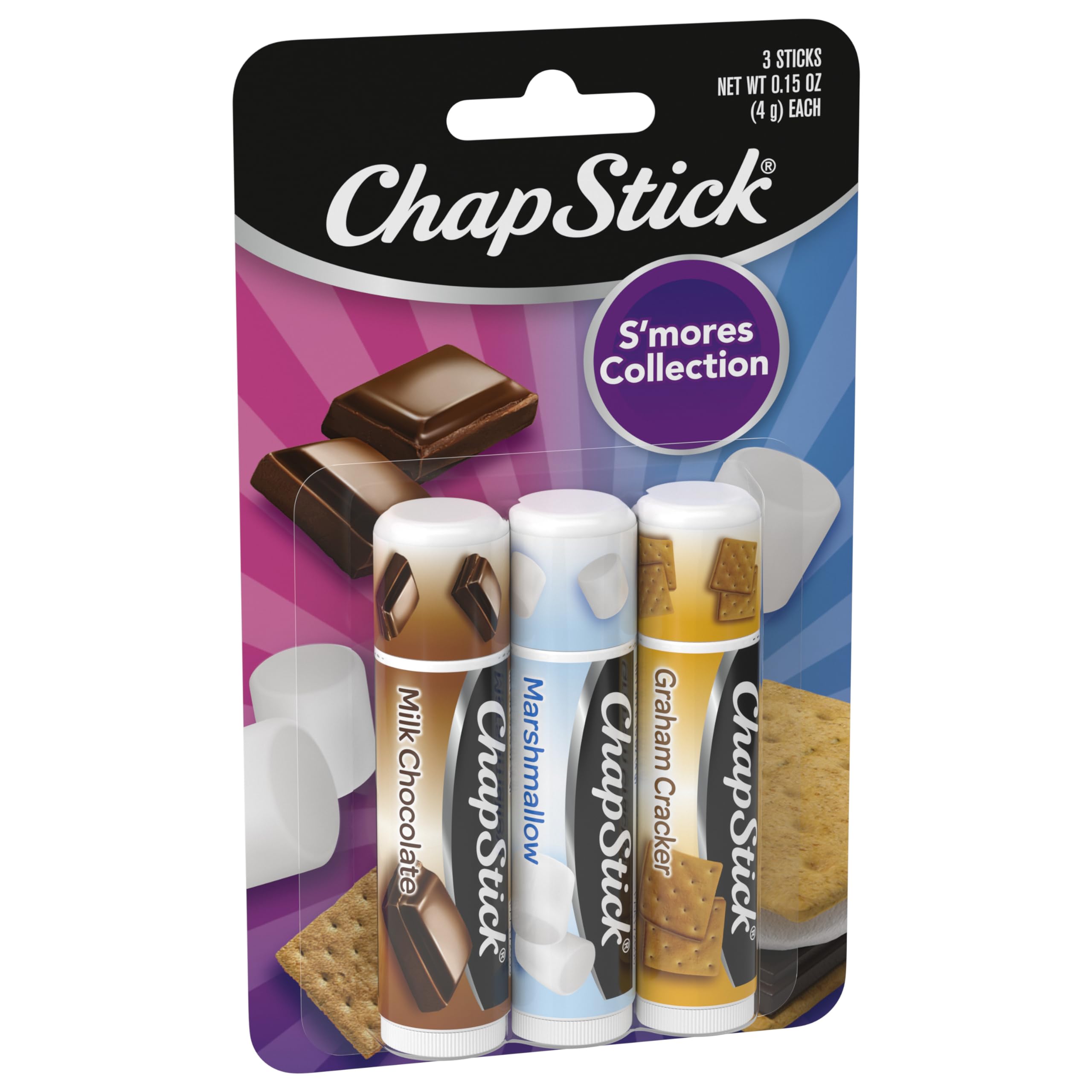 ChapStick S'more Collection Variety Pack Lip Balm Tube, Lip Care, 0.15 Ounce - ChapStick Official Product View 3