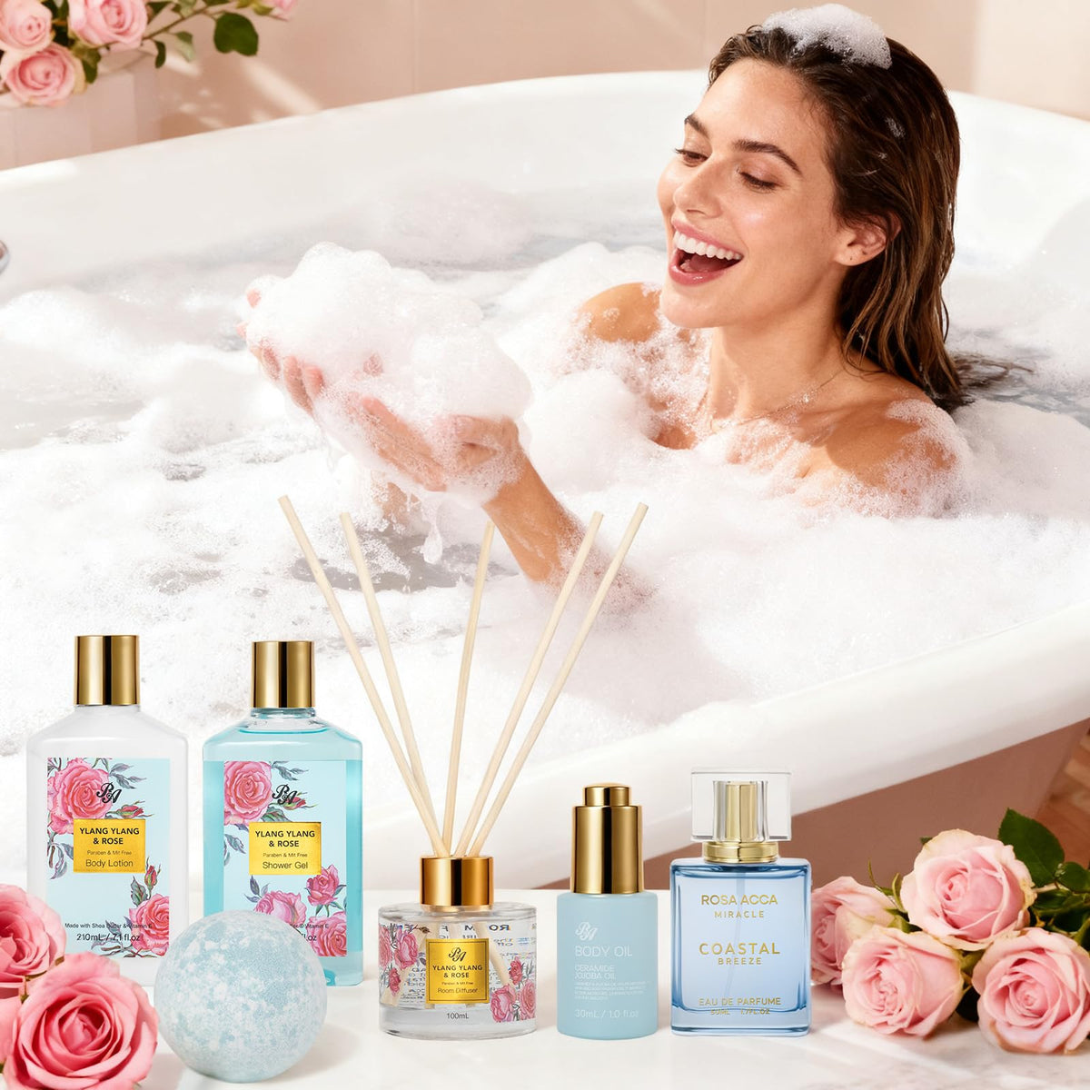 Gifts for Women 35 Pcs Bath Body Gift Basket Set Face Skin - RA ROSA ACCA Official Imagery - 5