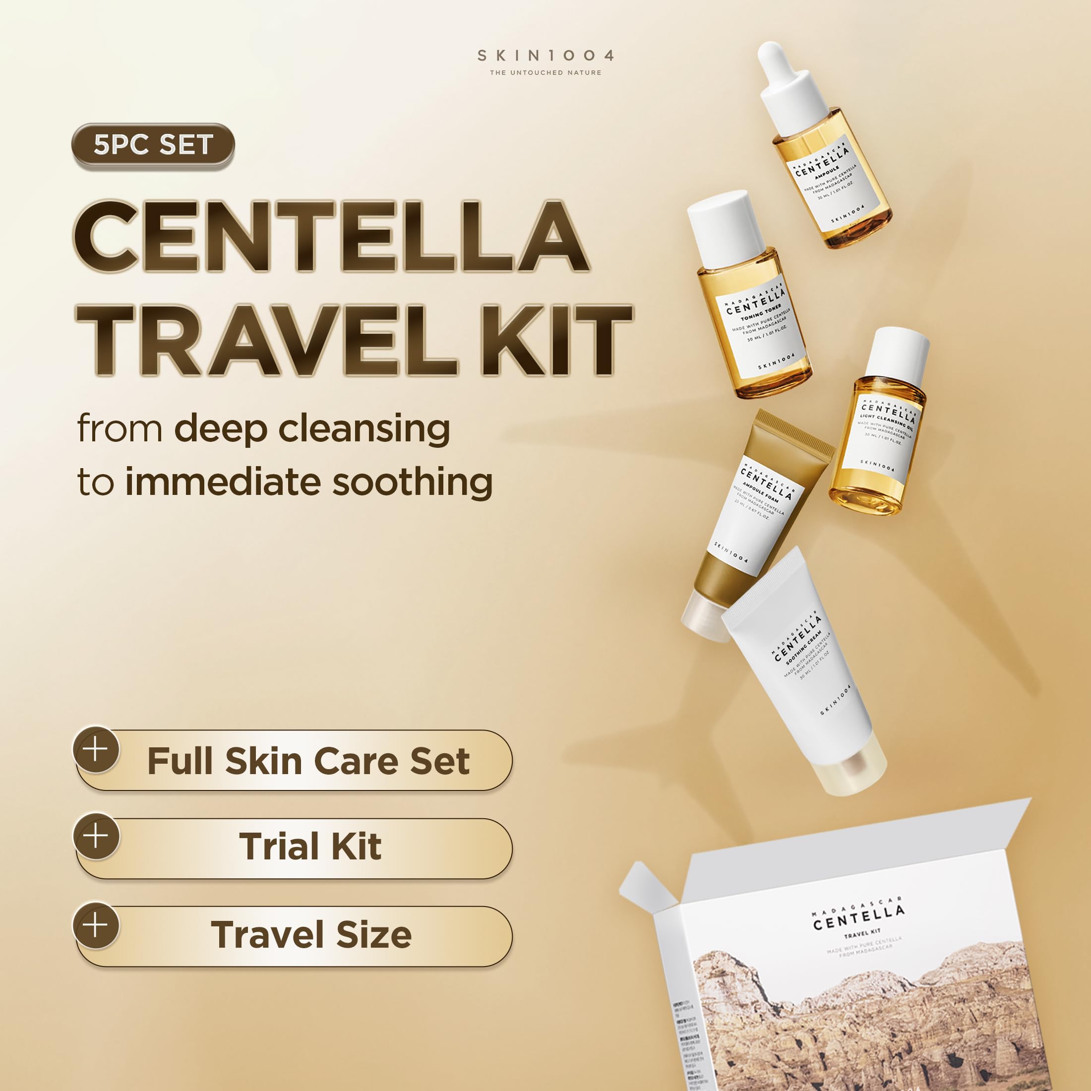 SKIN1004 Centella Travel Kit, Korean Skin Care Set of 5, Travel - SKIN1004