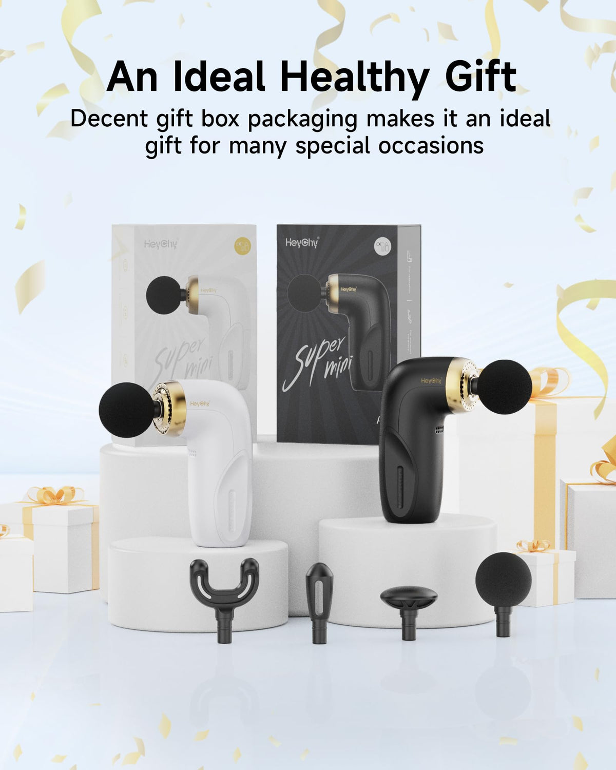 A1 Mini Massage Gun Portable Deep Tissue Massager Black - HEYCHY Official Imagery - 7