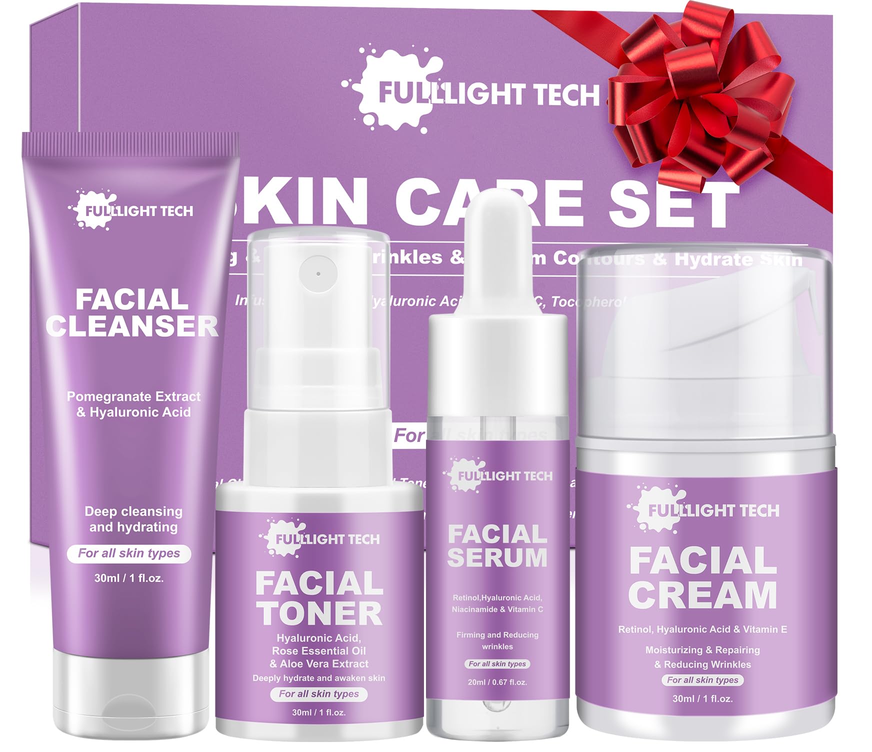 Skin Care Set, 4-Step Retinol Starter Set, Gentle Hydrating - FULLLIGHT TECH