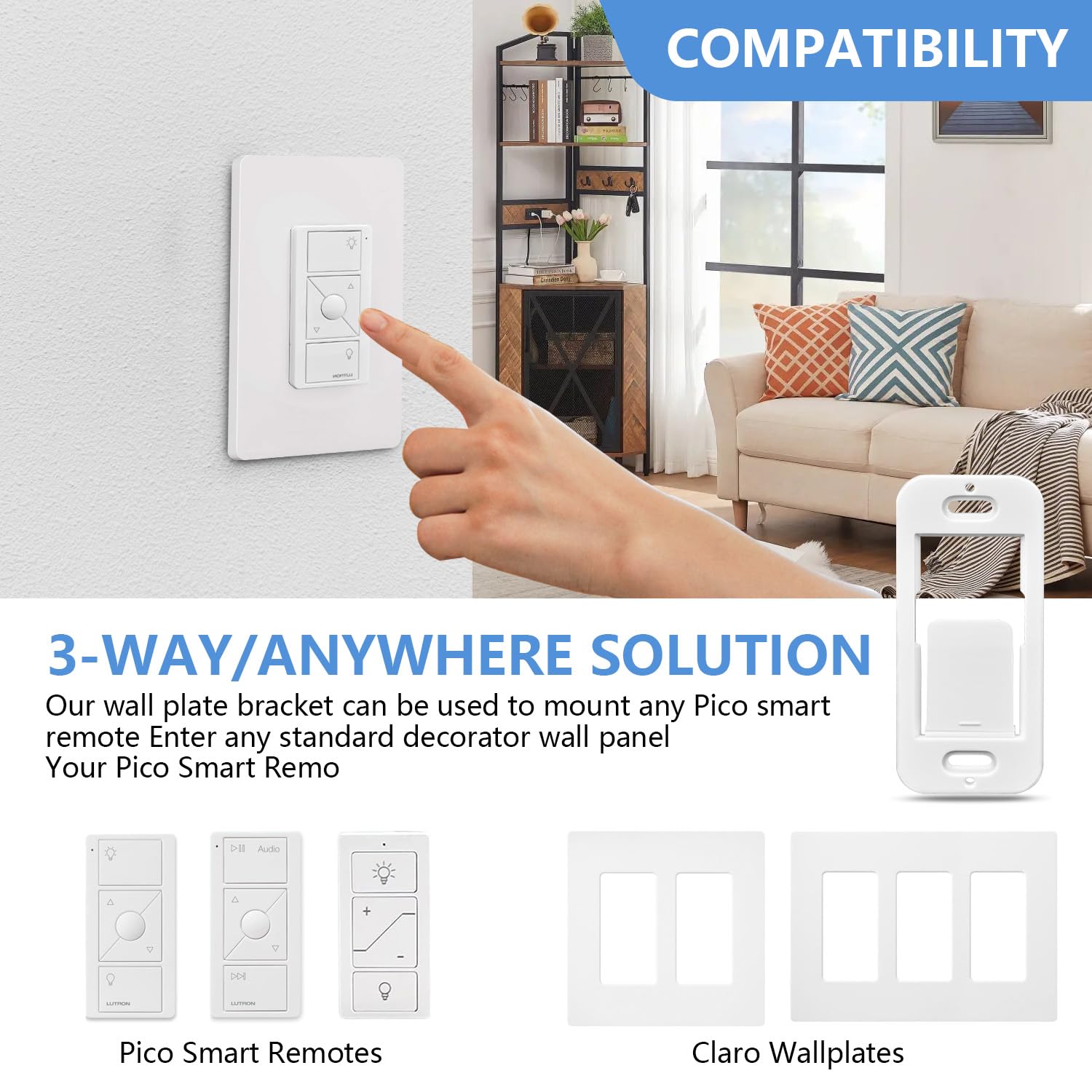 MFRHYLOEE Wallplate Brackets for Lutron Caseta Pico Remote, 4-Pac - MFRHYLOEE Official Product View 6