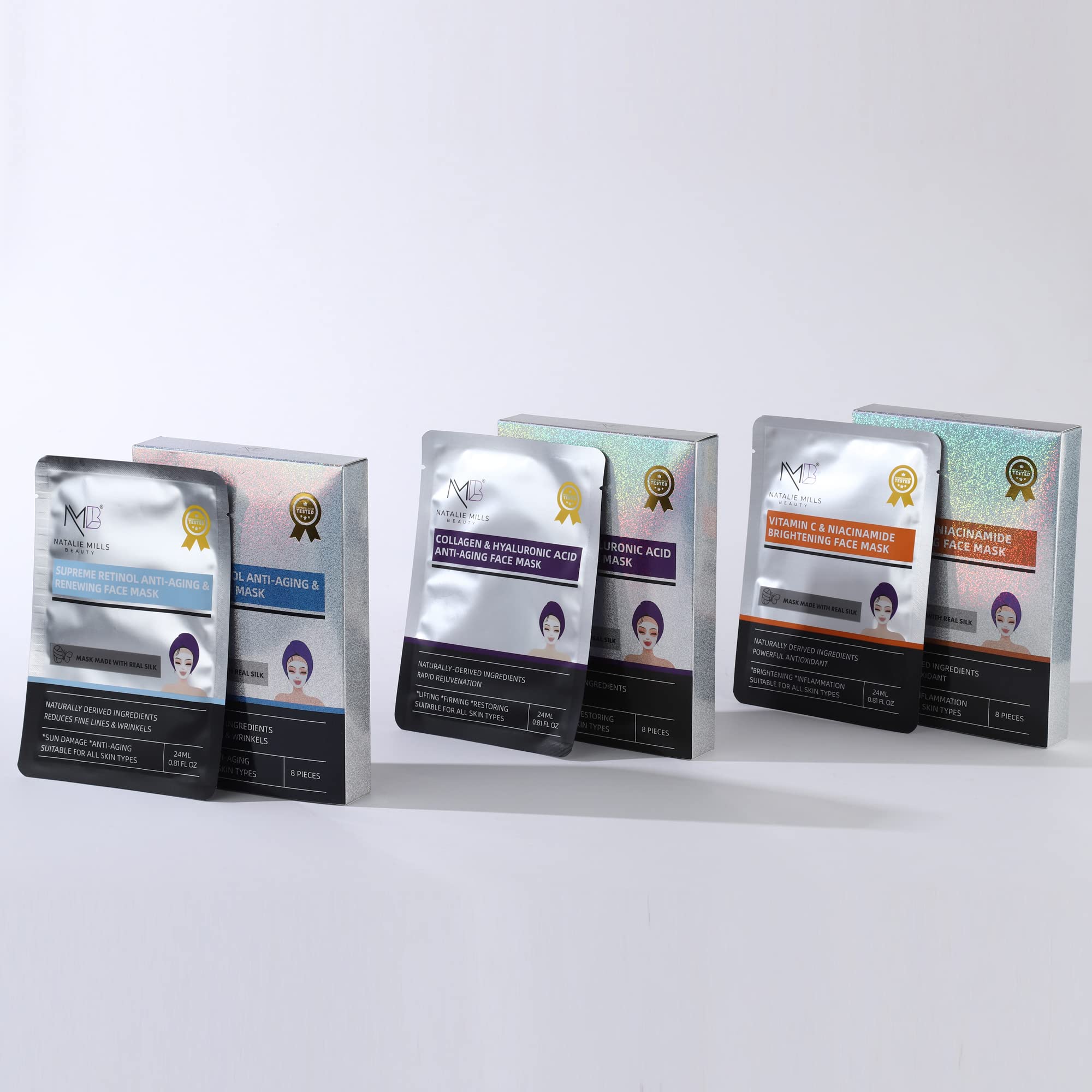Natalie Mills Collagen & Hyaluronic Acid Anti - Aging SILK Face Mask - Natalie Mills Official Product View 6