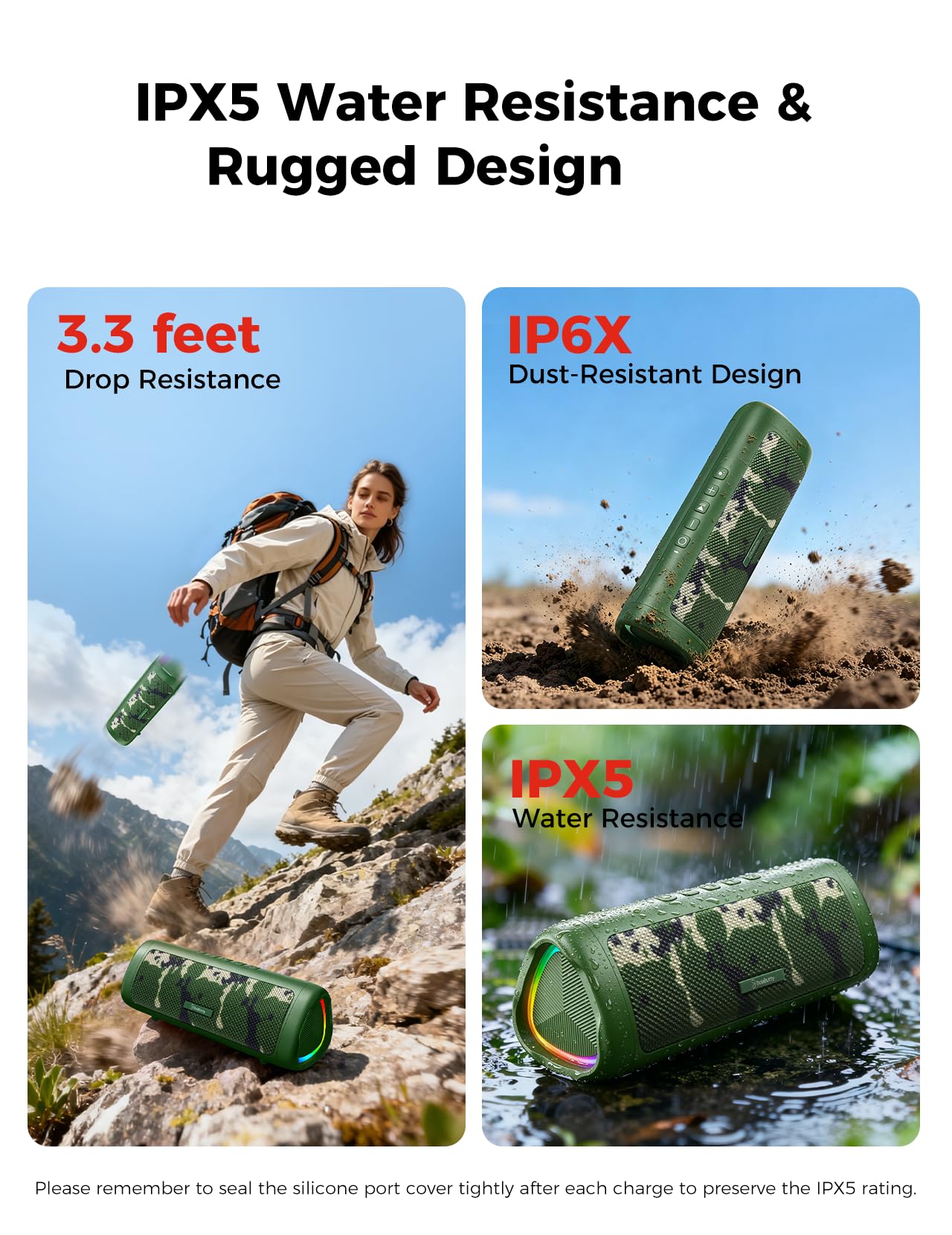 BolaButty Bluetooth Speaker, 20W HD Sound, Portable Wireless, IPX5 Waterproof, U - BolaButty Official Product View 4