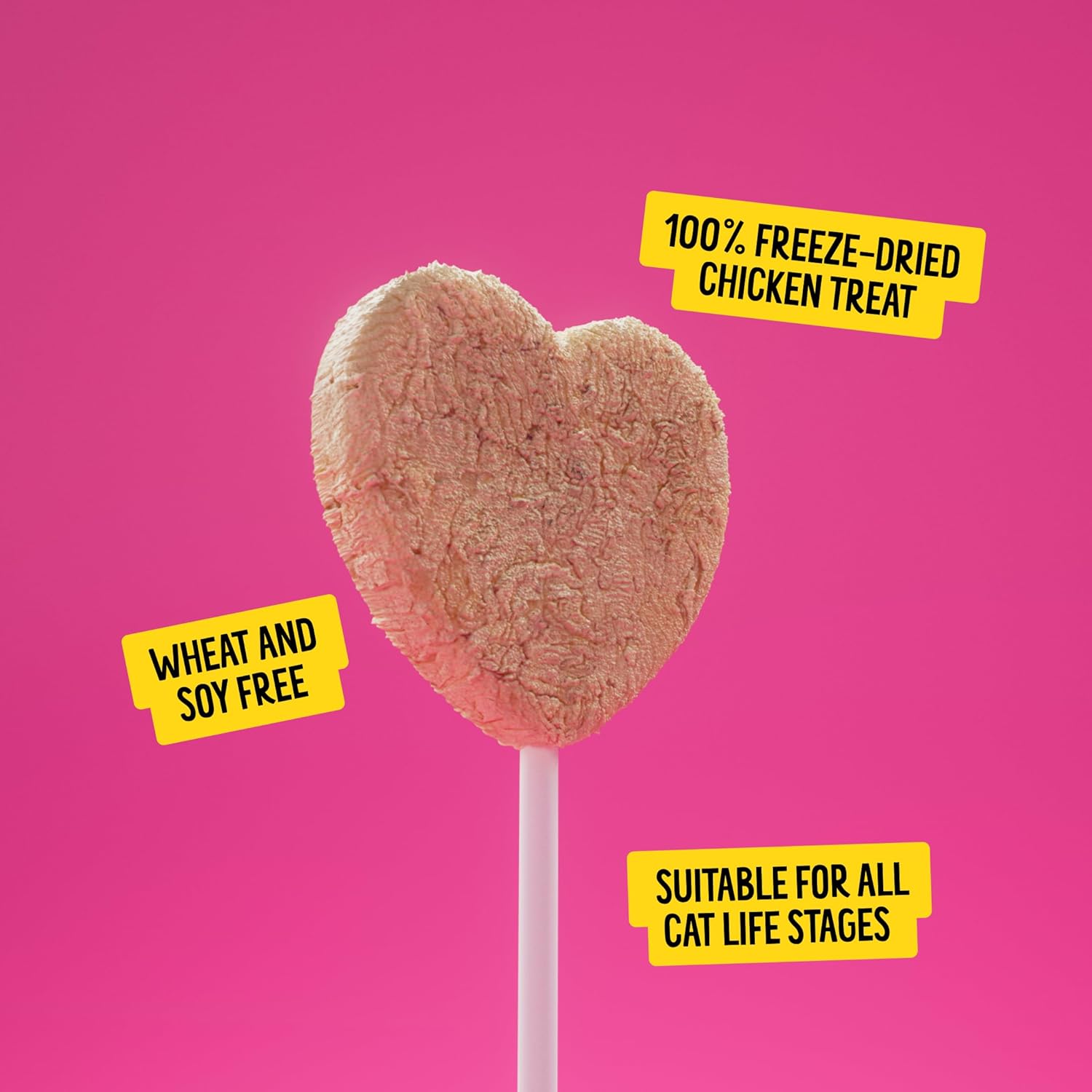 Bonkers Purrpops freeze-dried chicken-flavored lollipop treats for cats, 15-pack, showing colorful cat treats on the package