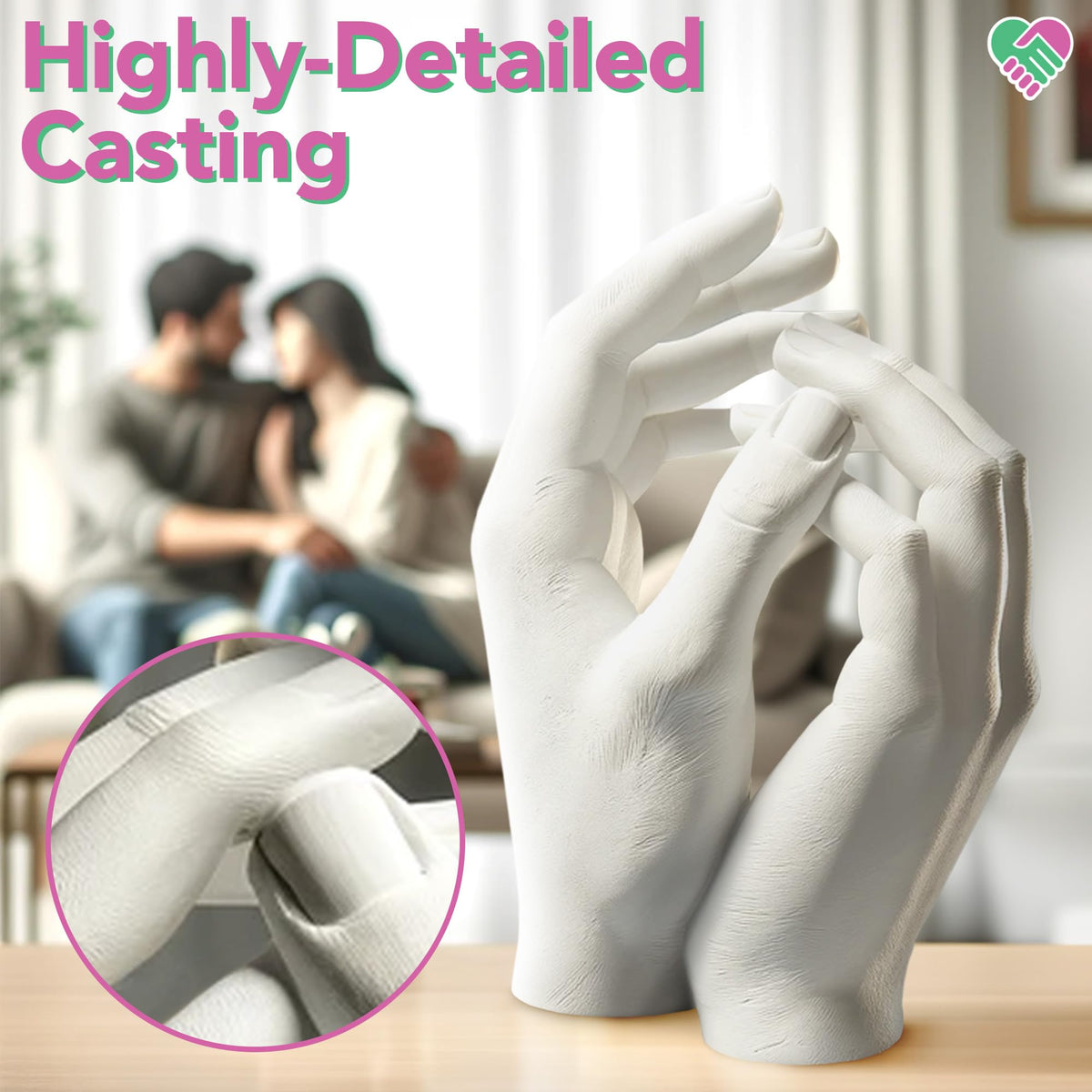 Luna Bean Hand Casting Kit Couples Anniversary Wedding Hand - Luna Bean Official Imagery - 6