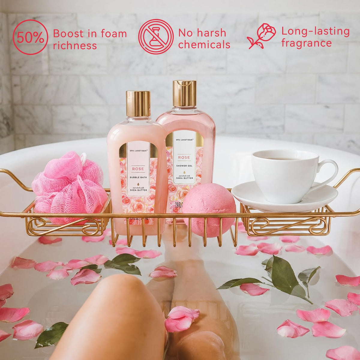 spa luxetique Gift Set for Women Bath Sets for Women Gift 8 - spa luxetique Official Imagery - 4