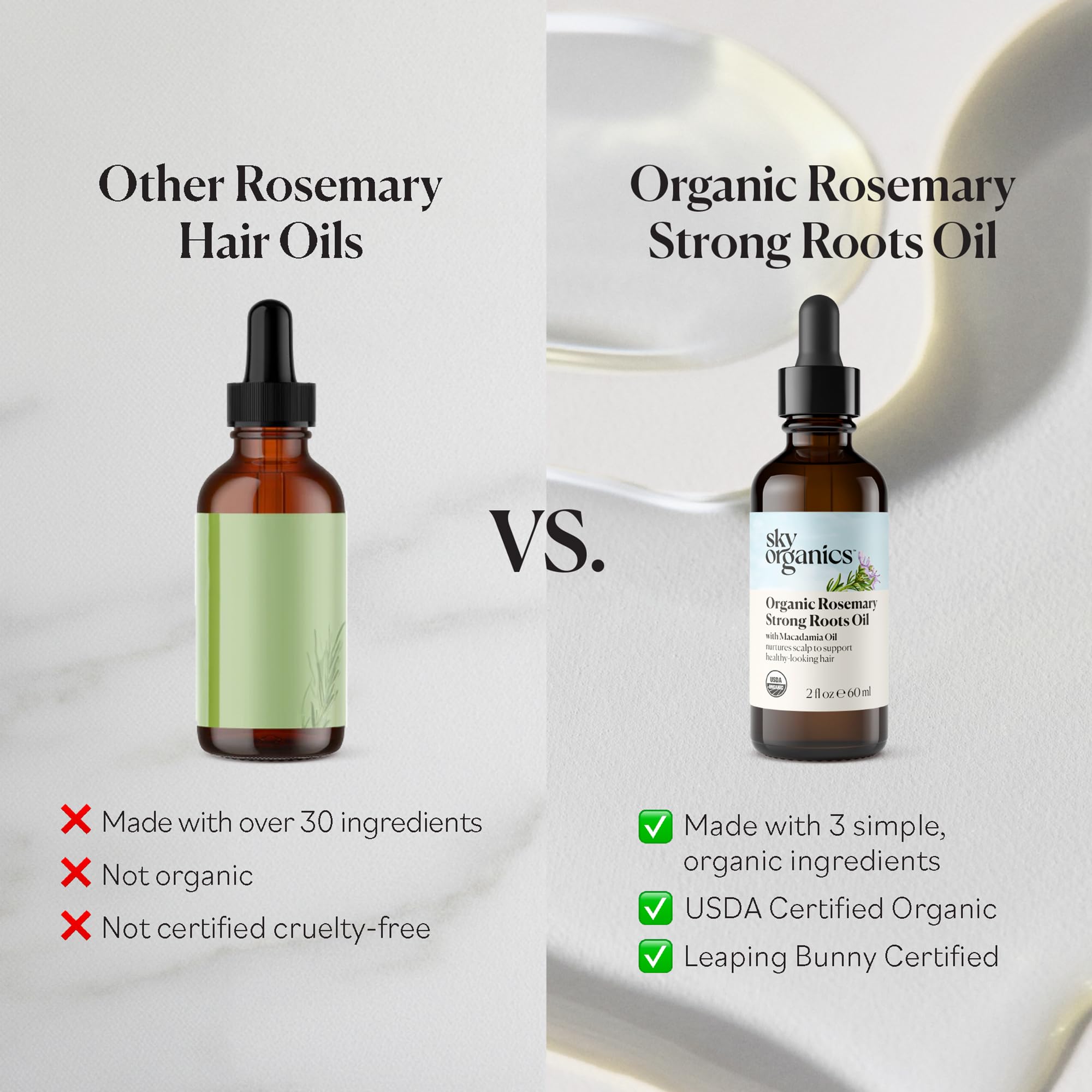 Sky Organics Organic Rosemary Strong Roots Oil, Hair & Scalp Serum 2 fl oz - Sky Organics Official Product View 3
