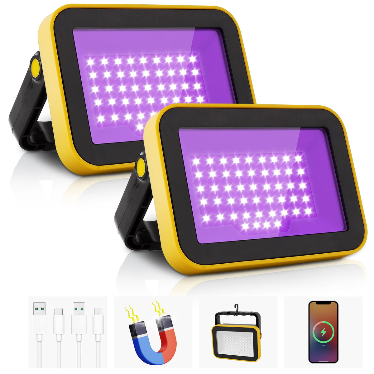 Rechargeable LED Black Light Battery Powered Portable - CREPOW Official Imagery - 1