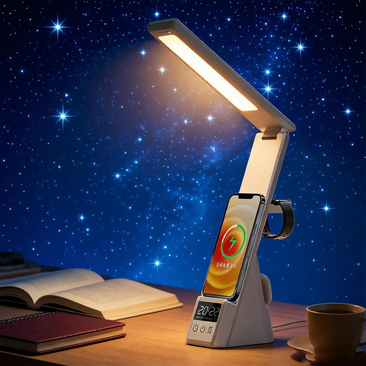 AYI Multi Functional Wireless Charging Lamp with LED Display - AYI Official Imagery - 1