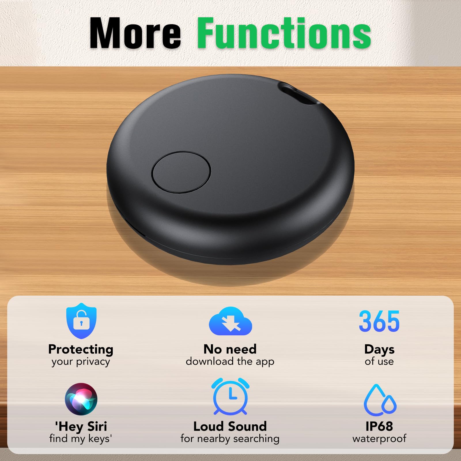 aowoka Air Tracker Tags 4-pack Bluetooth item finders for keys, luggage, and satchel, compatible with Apple Find My app.