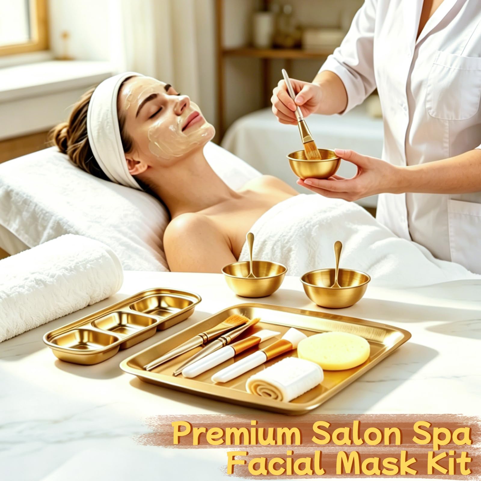26 Pcs Gold Esthetician Supplies Set with Large Skincare Tray to - Beauty Star
