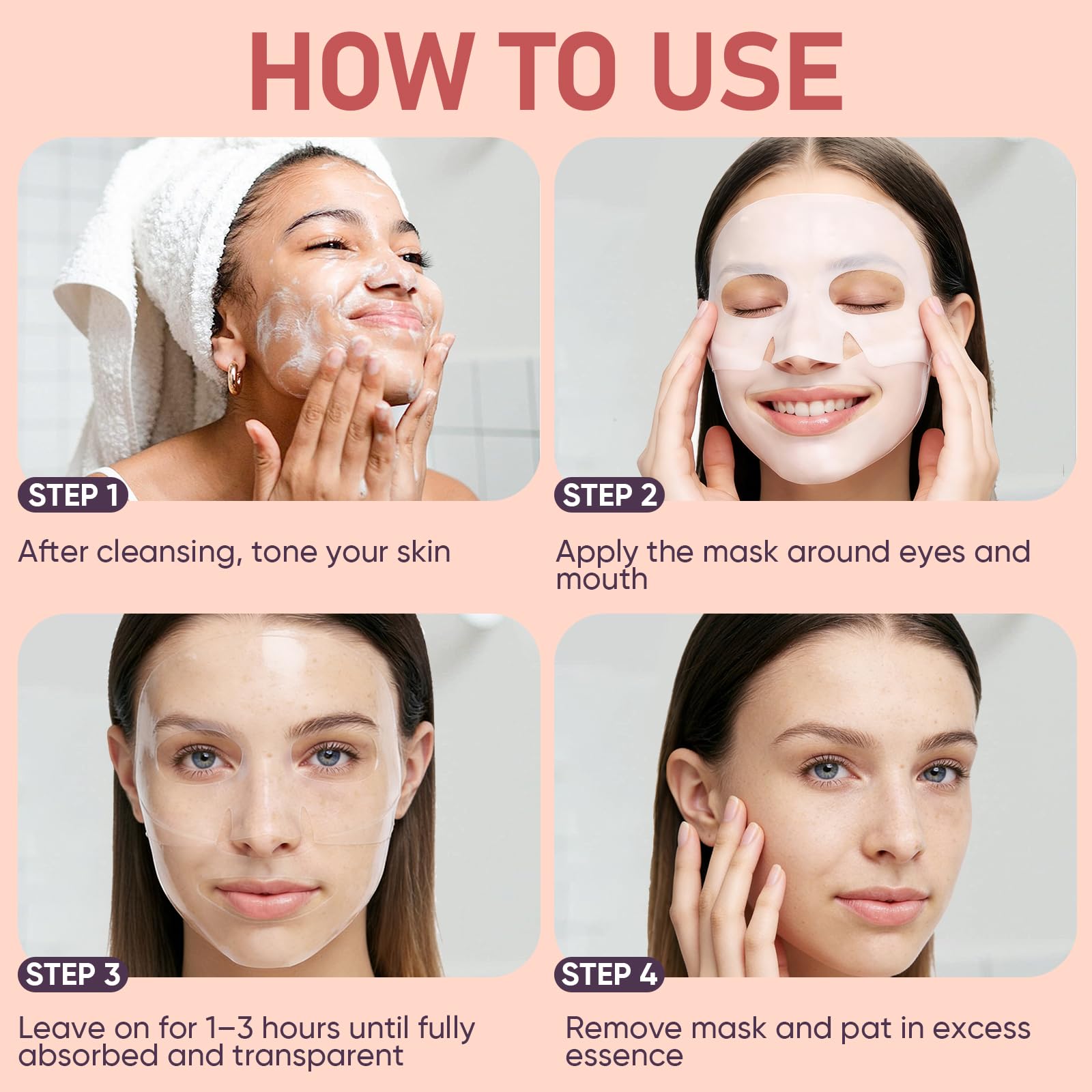 Bio-Collagen Facial Mask 8 EA, Hydrating &amp; Soothing Hydrogel - TEAWOO