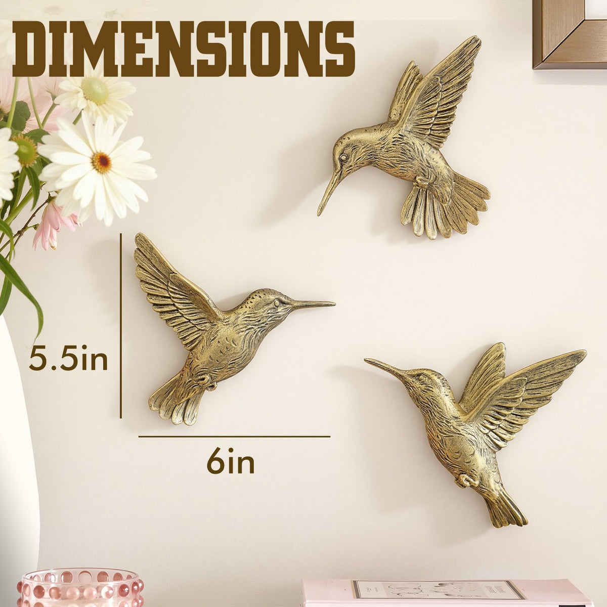 GUSFREUD 3D Hummingbird Wall Decor Set - GUSFREUD Official Imagery - 4