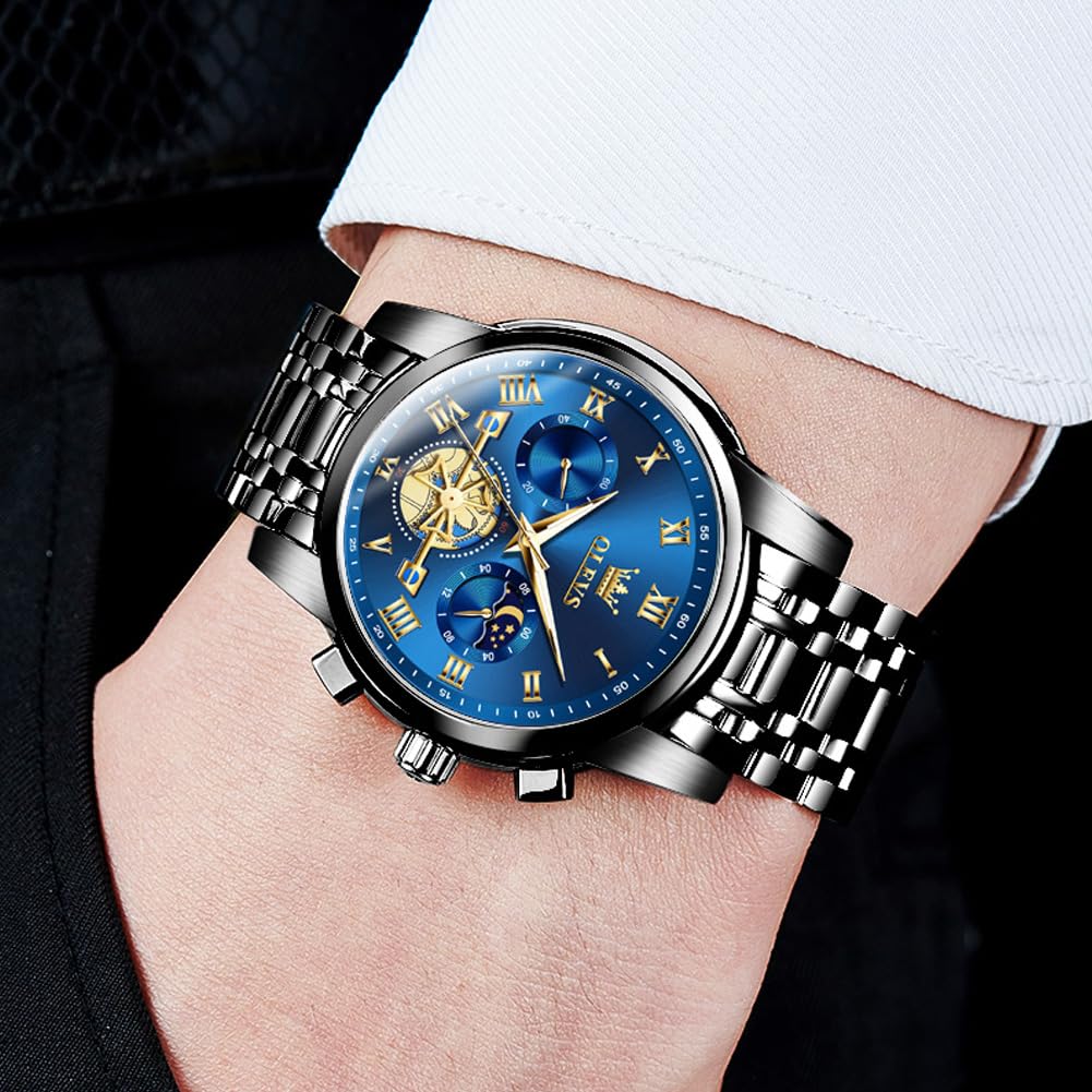 OLEVS Watch Men Luxury Dress Stainless Steel Date Analog Watch Waterpr - View 2