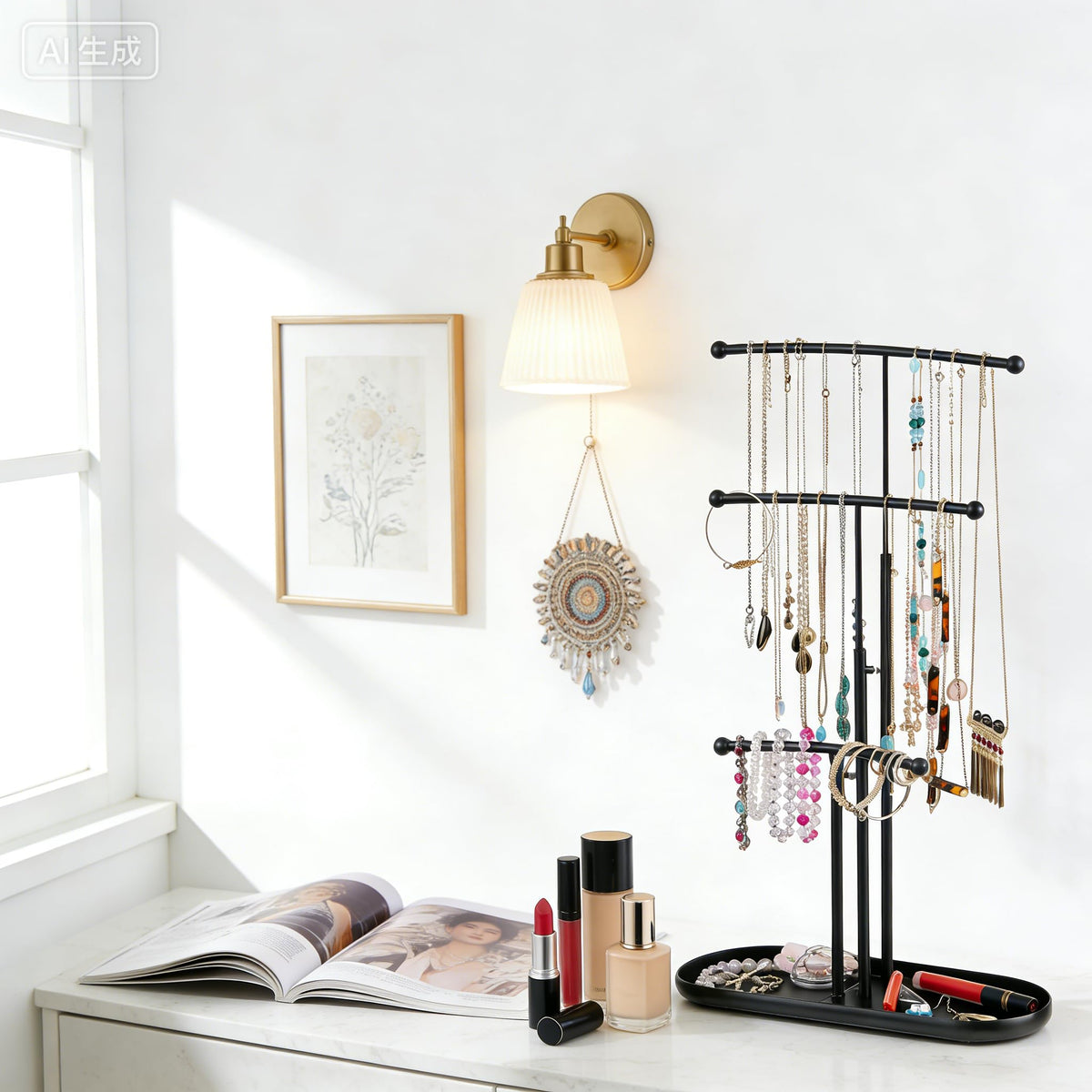 SZQINJI Jewelry Stand Organizer Metal Jewelry Tree Holder 3 - SZQINJI Official Imagery - 8