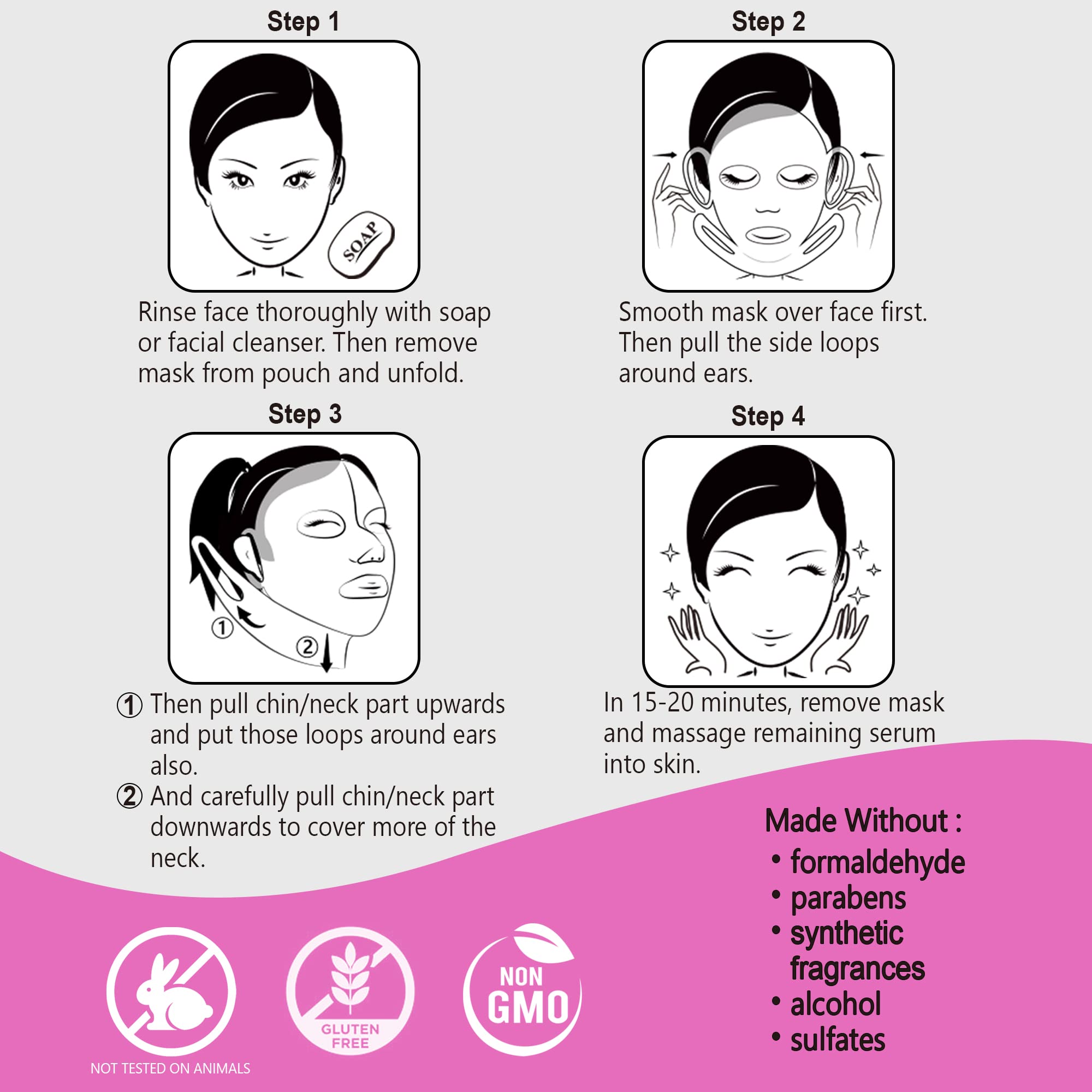Sheet Masks for Face Chin Neck All in One - LINDREAM SKIN