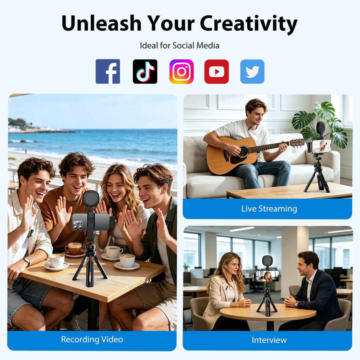 UBeesize Vlogging Kit for iPhone Android with Wireless Mic - UBeesize Official Imagery - 8
