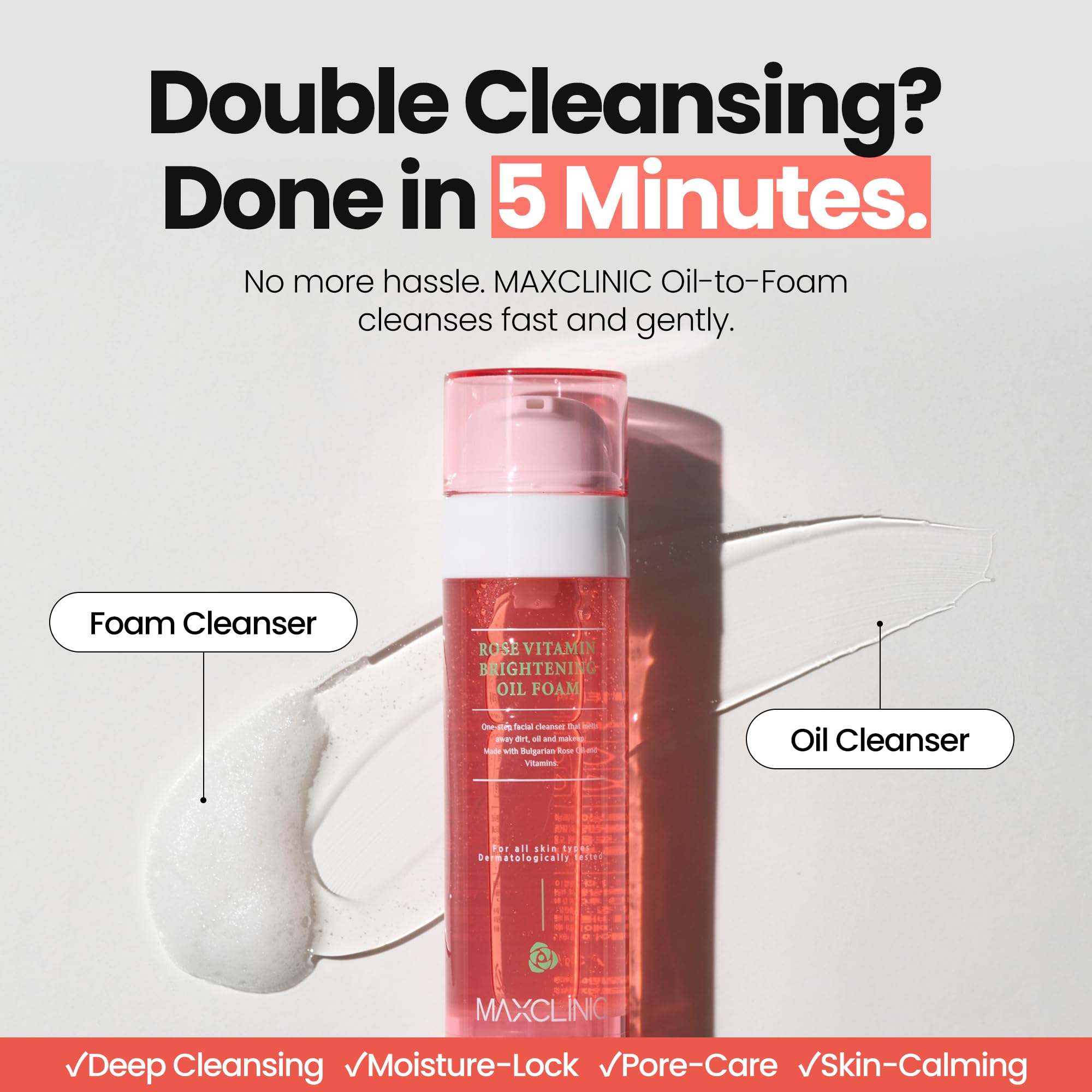 MAXCLINIC K Beauty Rose Vitamin Oil To Foam - Makeup Face Wash Cleanse - View 3