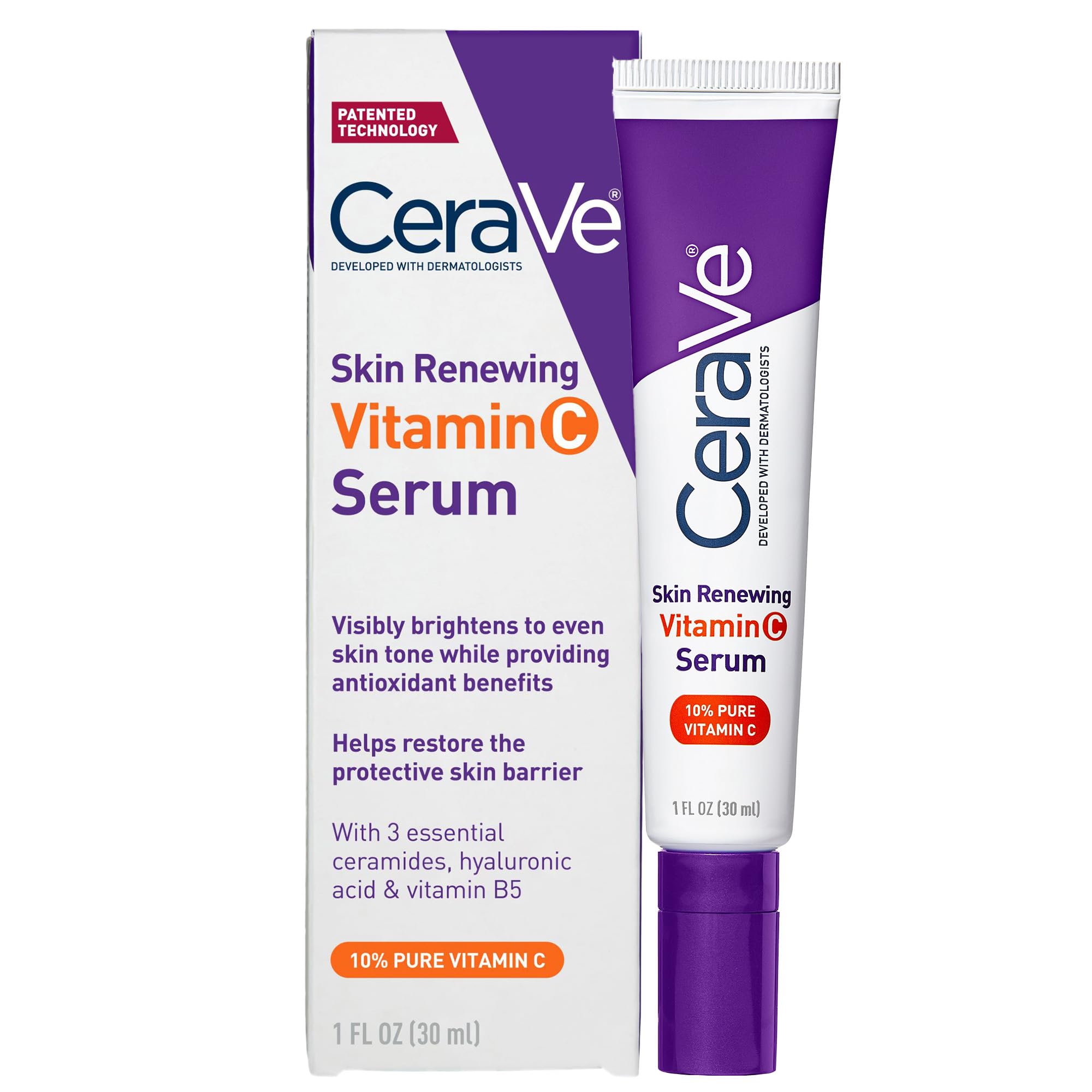 CeraVe Skin Brightening Vitamin C Serum for Face with Hyaluronic Acid - CeraVe Official Product View 2