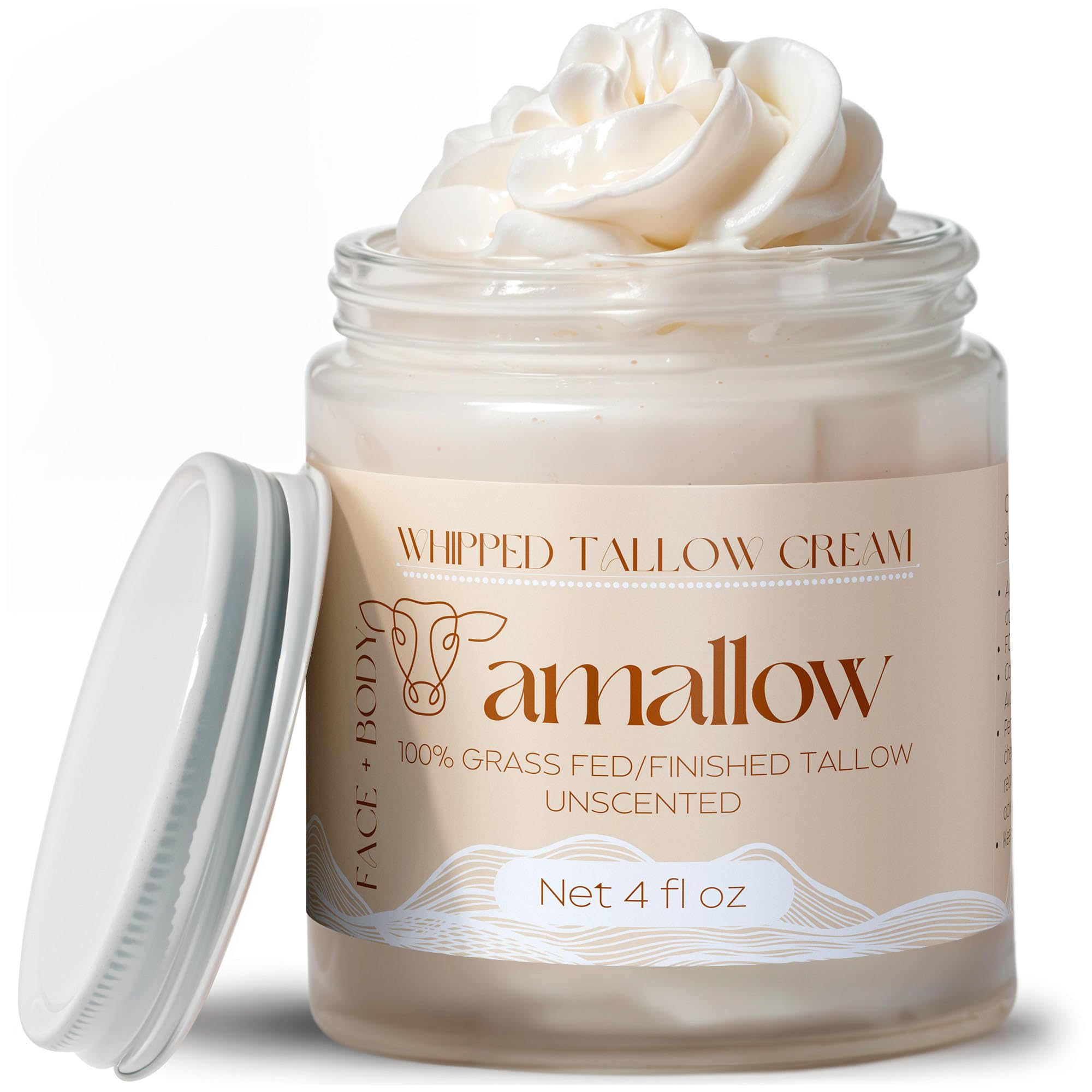 Amallow Beef Tallow Whipped Moisturizer 4oz Unscented