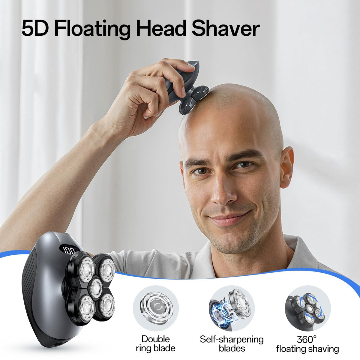 Head Shavers for Bald Men Body Shavers for Men Cordless - WEQOEE Official Imagery - 4