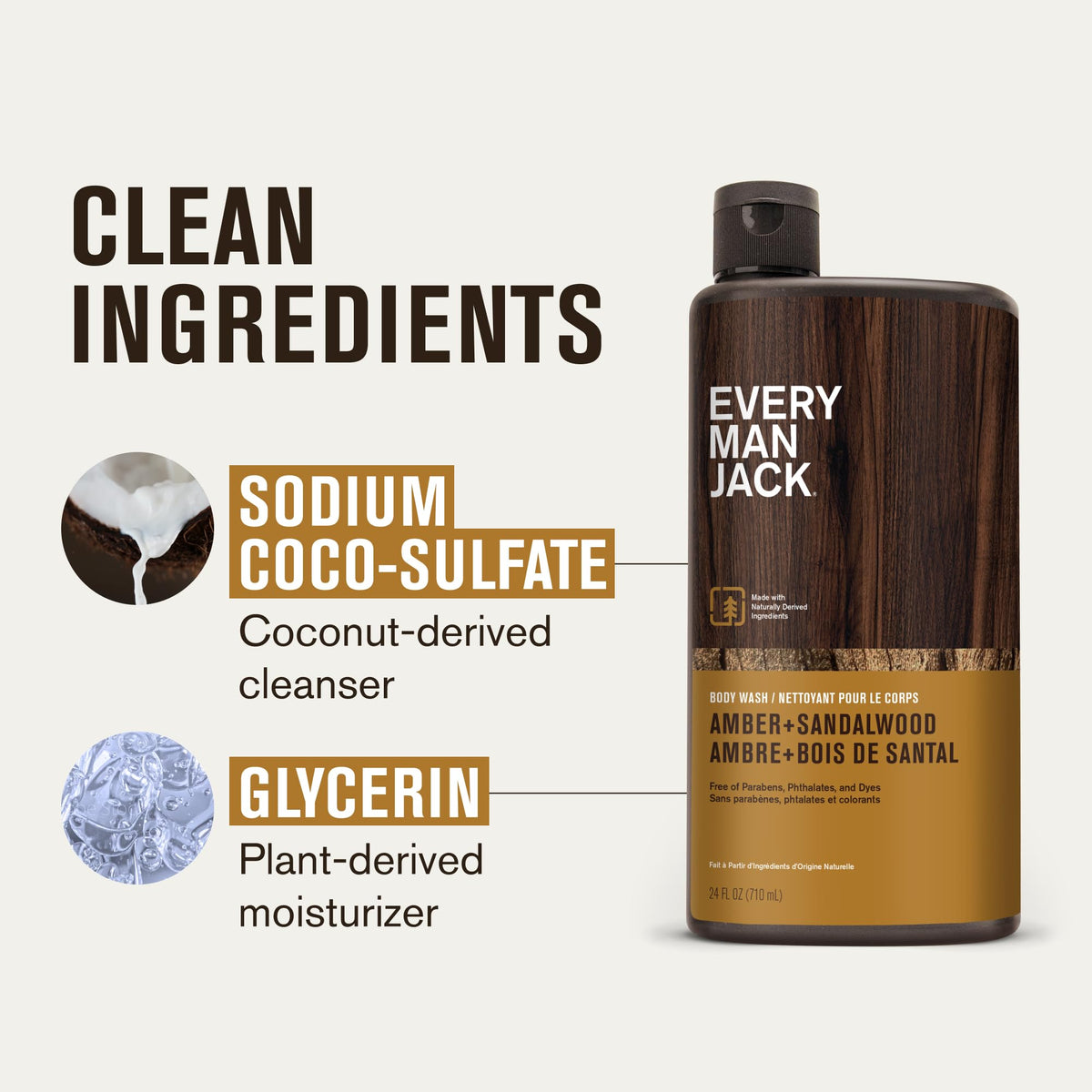 Every Man Jack Amber Sandalwood Hydrating Mens Body Wash for - Every Man Jack Official Imagery - 6