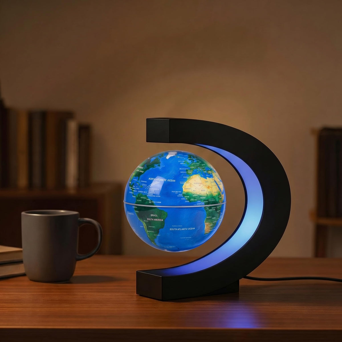Magnetic Levitation Floating Rotating World Globe with LED - KAIMC Official Imagery - 3