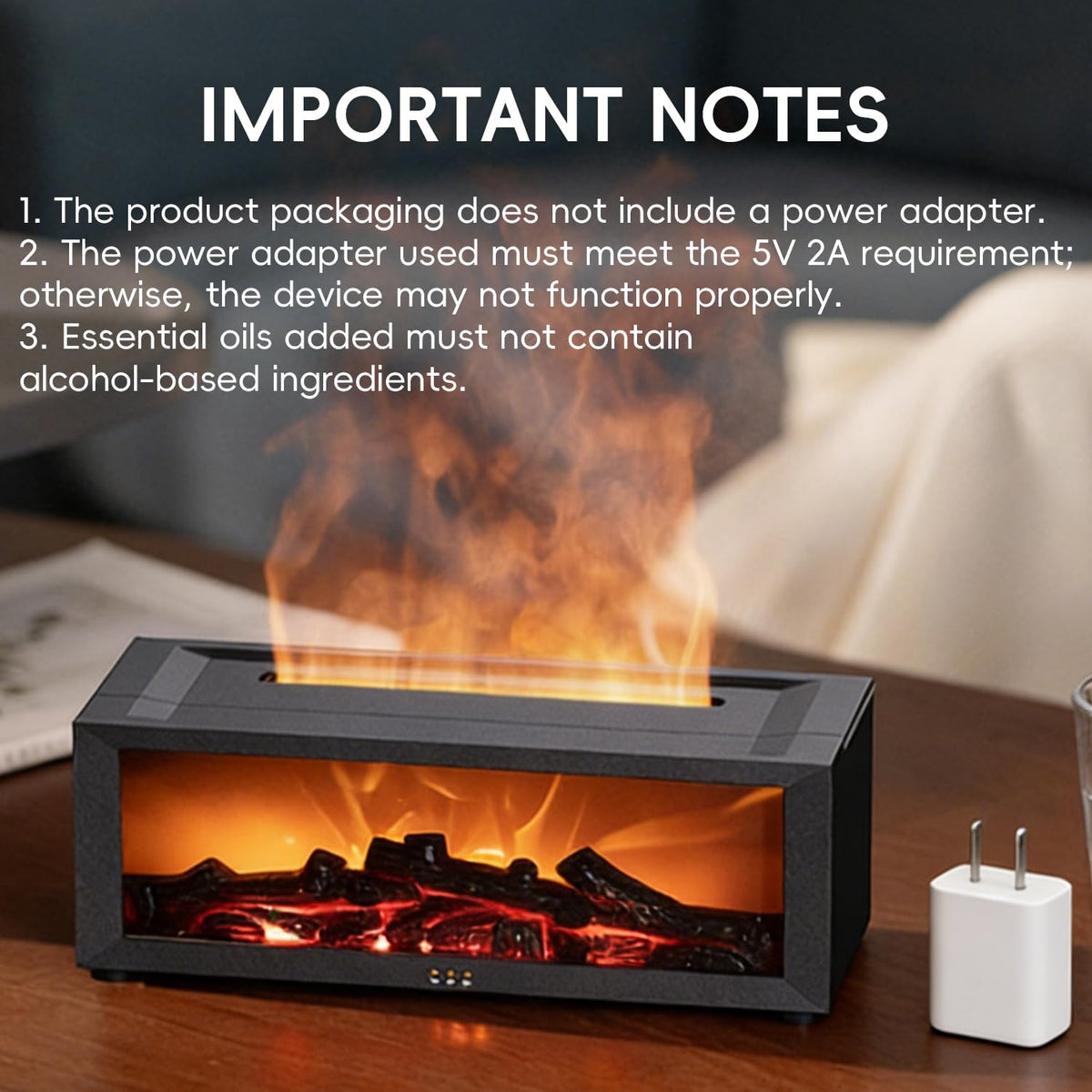 Essential Oil Diffuser 7 Colors Fireplace Flame Fire Oil - Yaledi Official Imagery - 8
