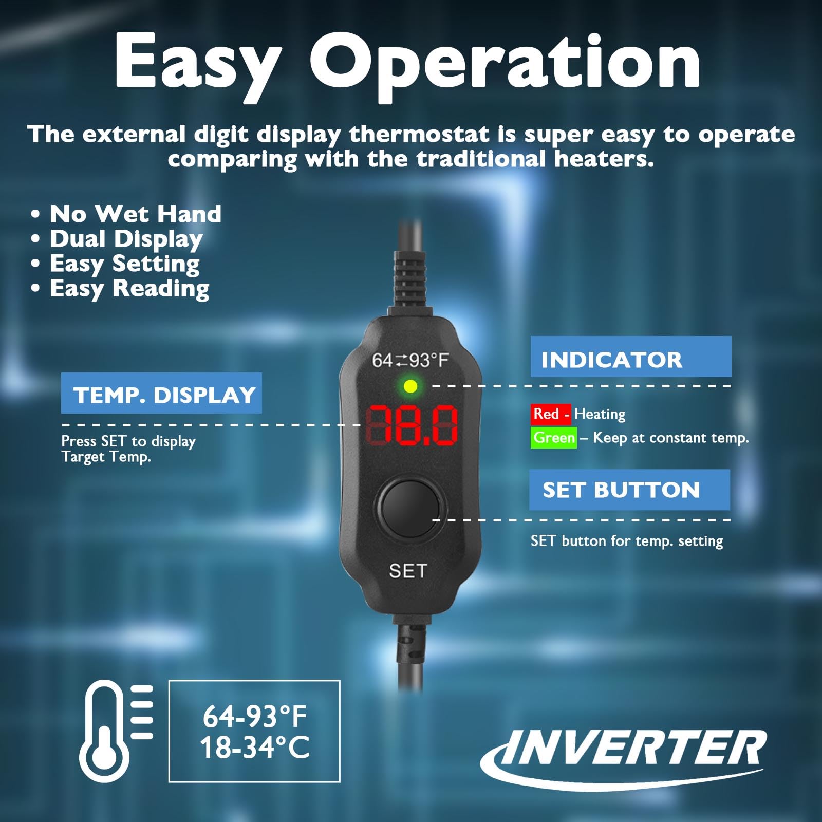 AquaMiracle Submersible Aquarium Heater, 100W Fish Tank Heaters w - AquaMiracle Official Product View 4