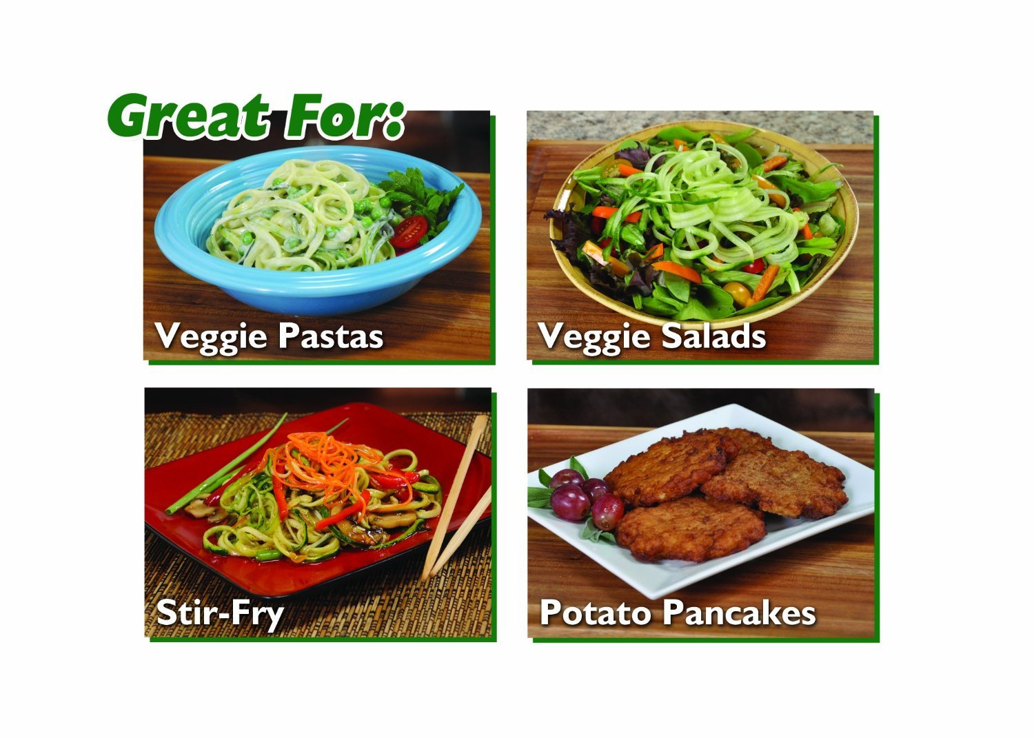 Ontel Veggetti Veggie Slicer, Dual Stainless Steel Blade Vegetable Cutter for Th - Ontel Official Product View 6