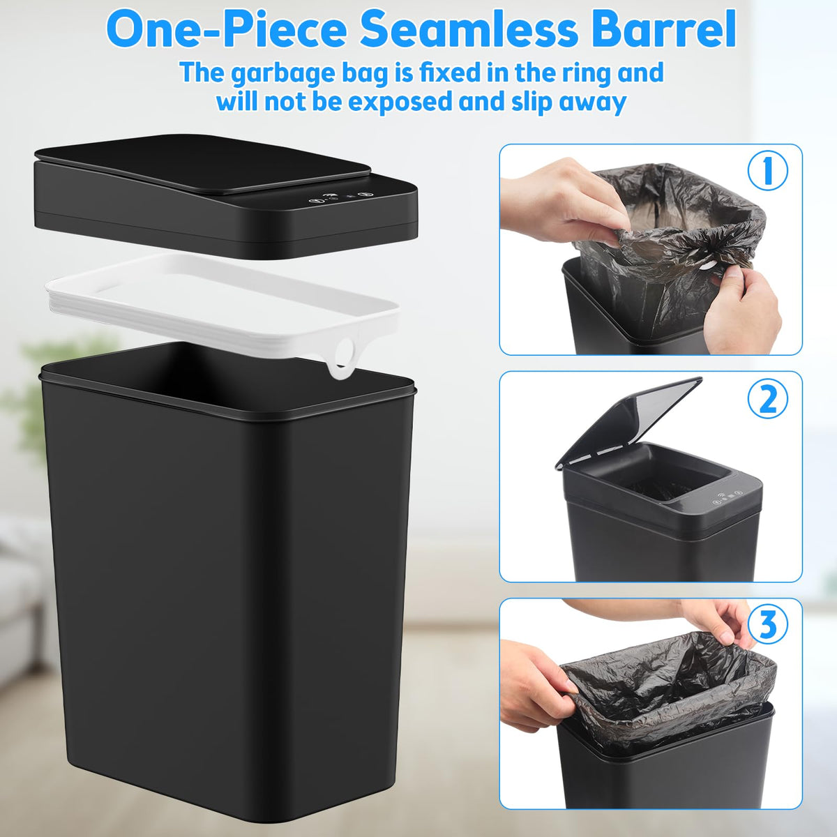 Bathroom Trash Can with Lid KOEYLE 2 Pack 2 2 Gallon - KOEYLE Official Imagery - 8