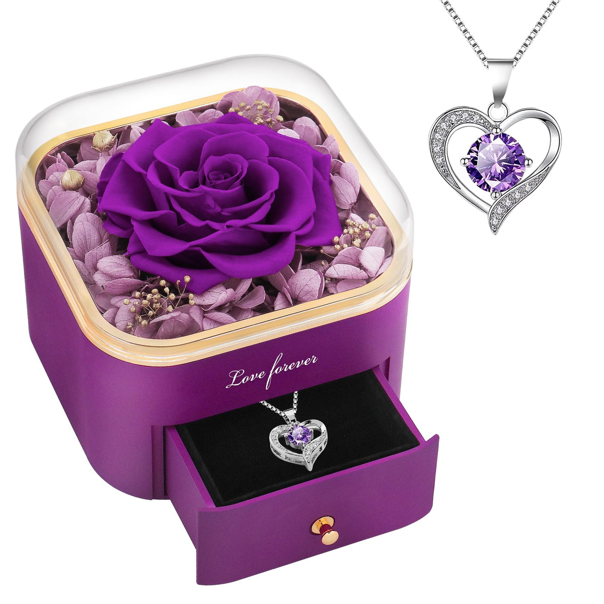 Birthday Gifts for Women Preserved Real Rose with Necklace - Beferr Official Imagery - 1