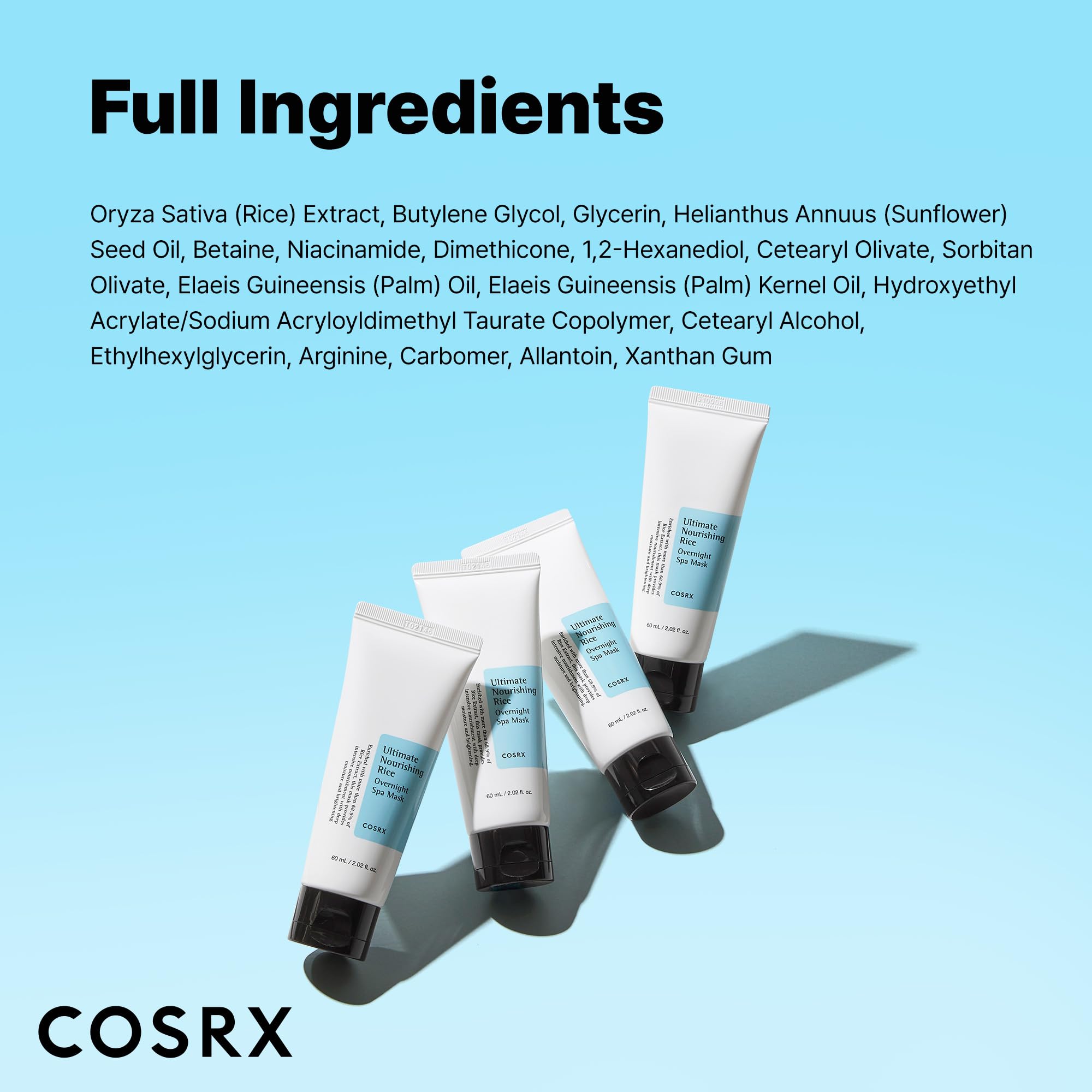 COSRX Ultimate Nourishing Rice Overnight Spa Mask, Niacinamide, - COSRX