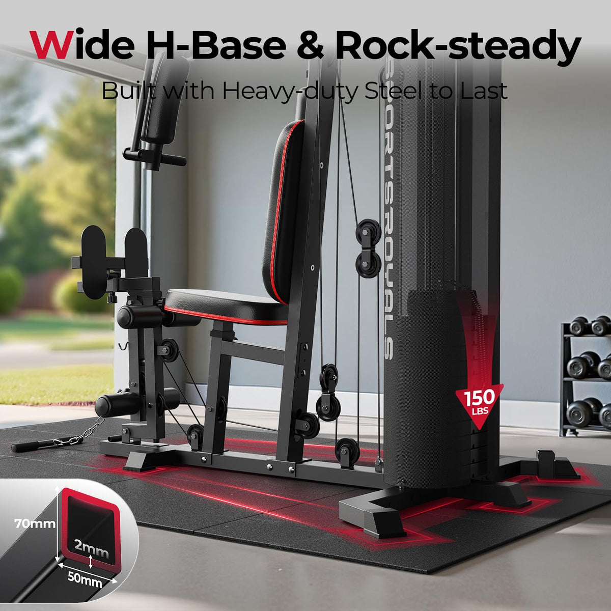 SPORTSROYALS Home Gym Multifunctional Workout Station with - Sportsroyals Official Imagery - 6