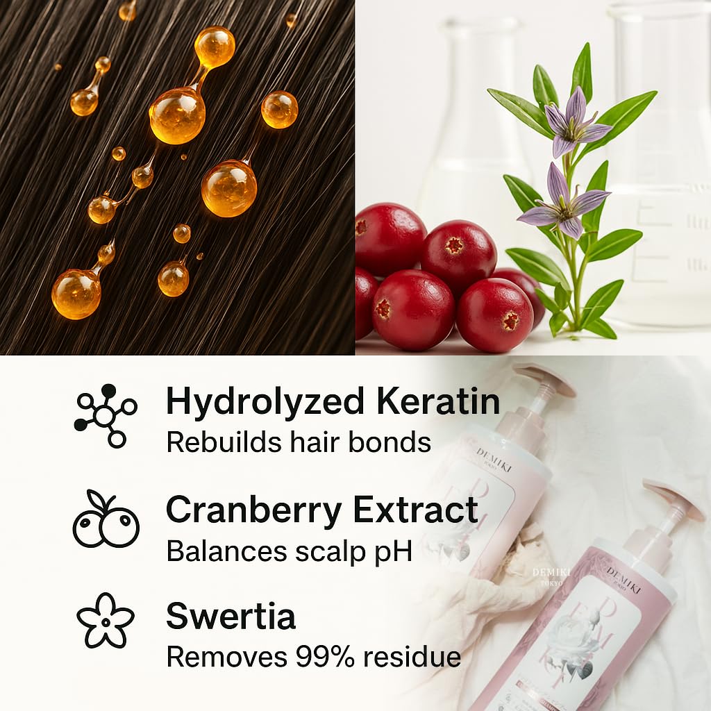 Japanese Shampoo and Conditioner Set for Women Sulfate Free - DEMIKI Official Imagery - 4