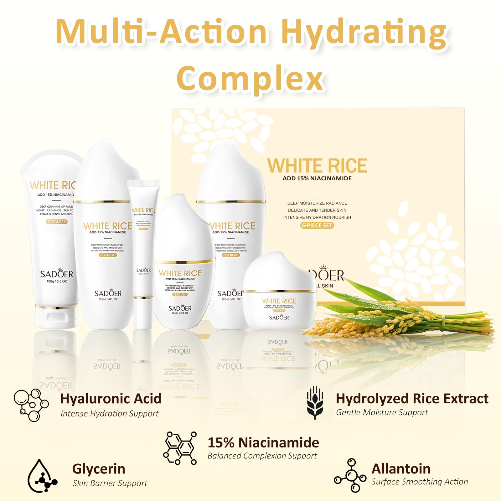 FOR SADOER Rice Niacinamide Skincare Set - DailyBrio