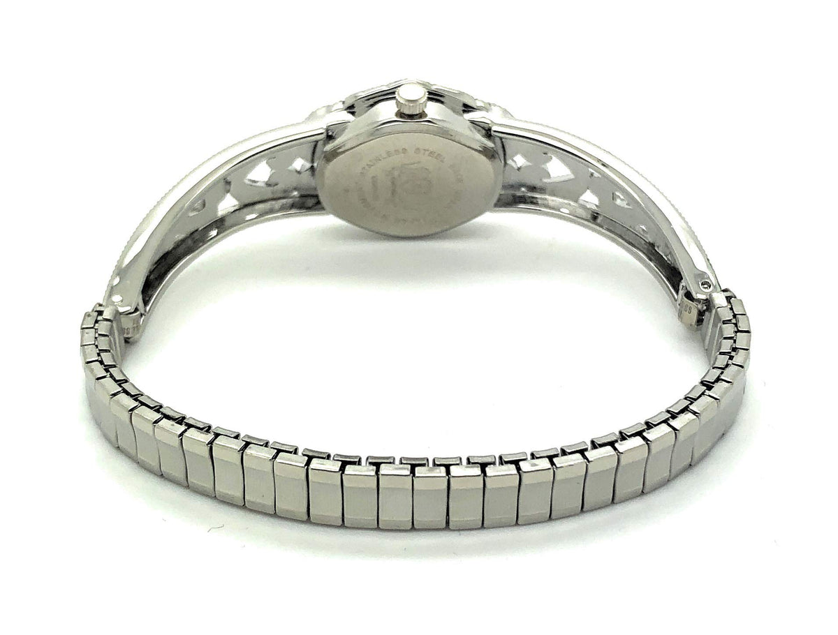 VERSALES Ladies Elegant Oval Marcasite Stretch Elastic Band - VERSALES Official Imagery - 5